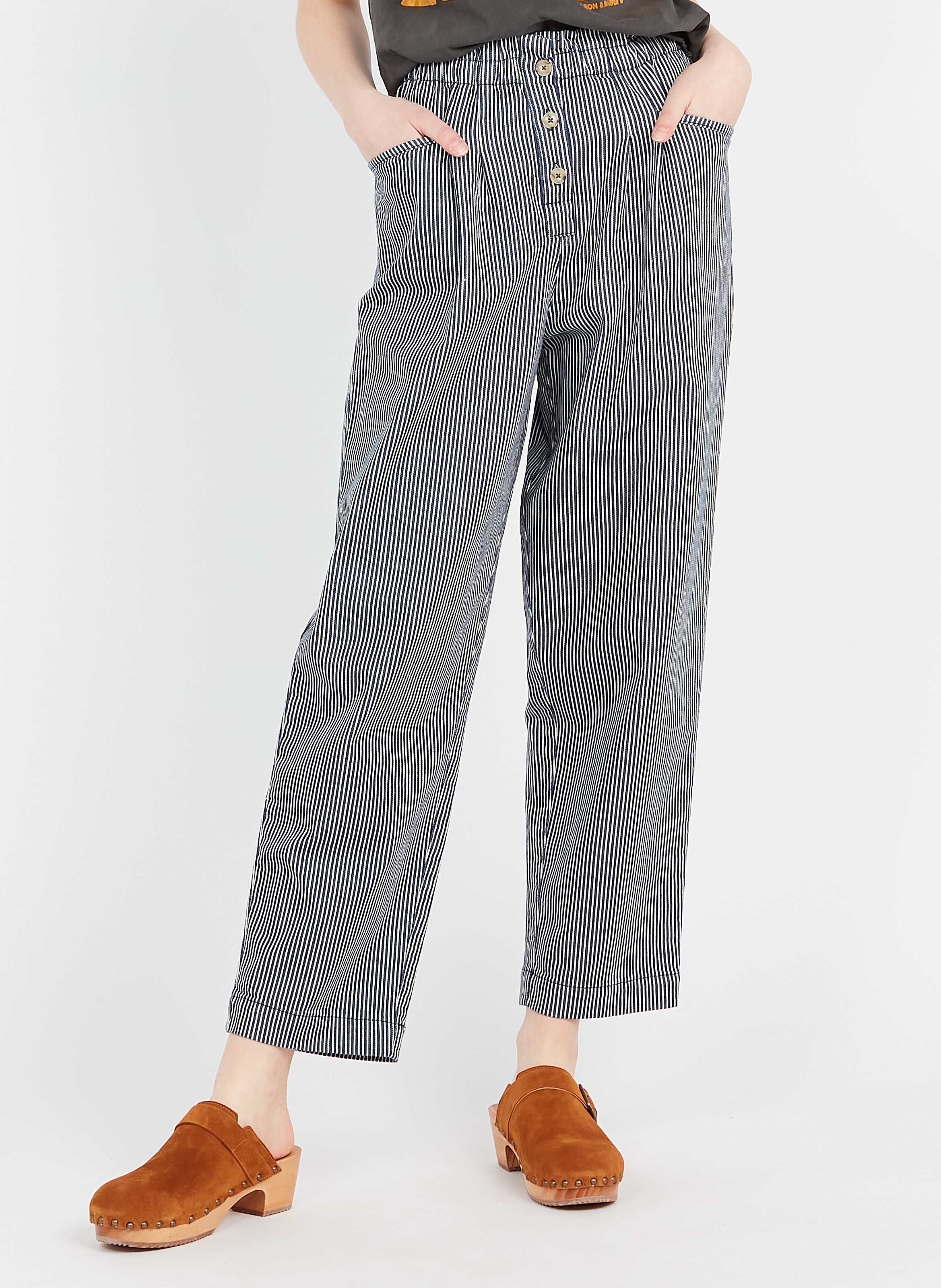 Sale Striped Straight-leg Pants Rinse 