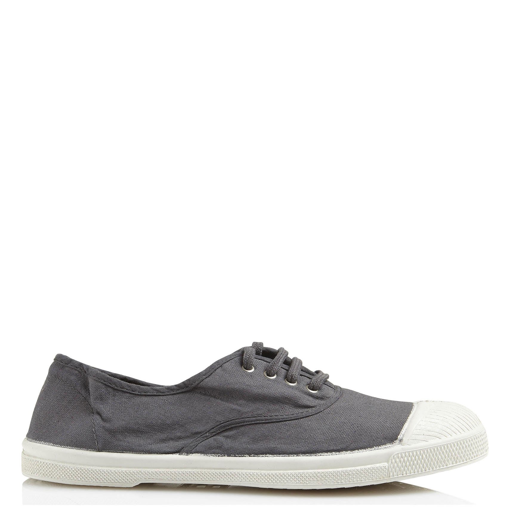 Lace up Cotton Canvas Sneakers Gris Bensimon Women Europe