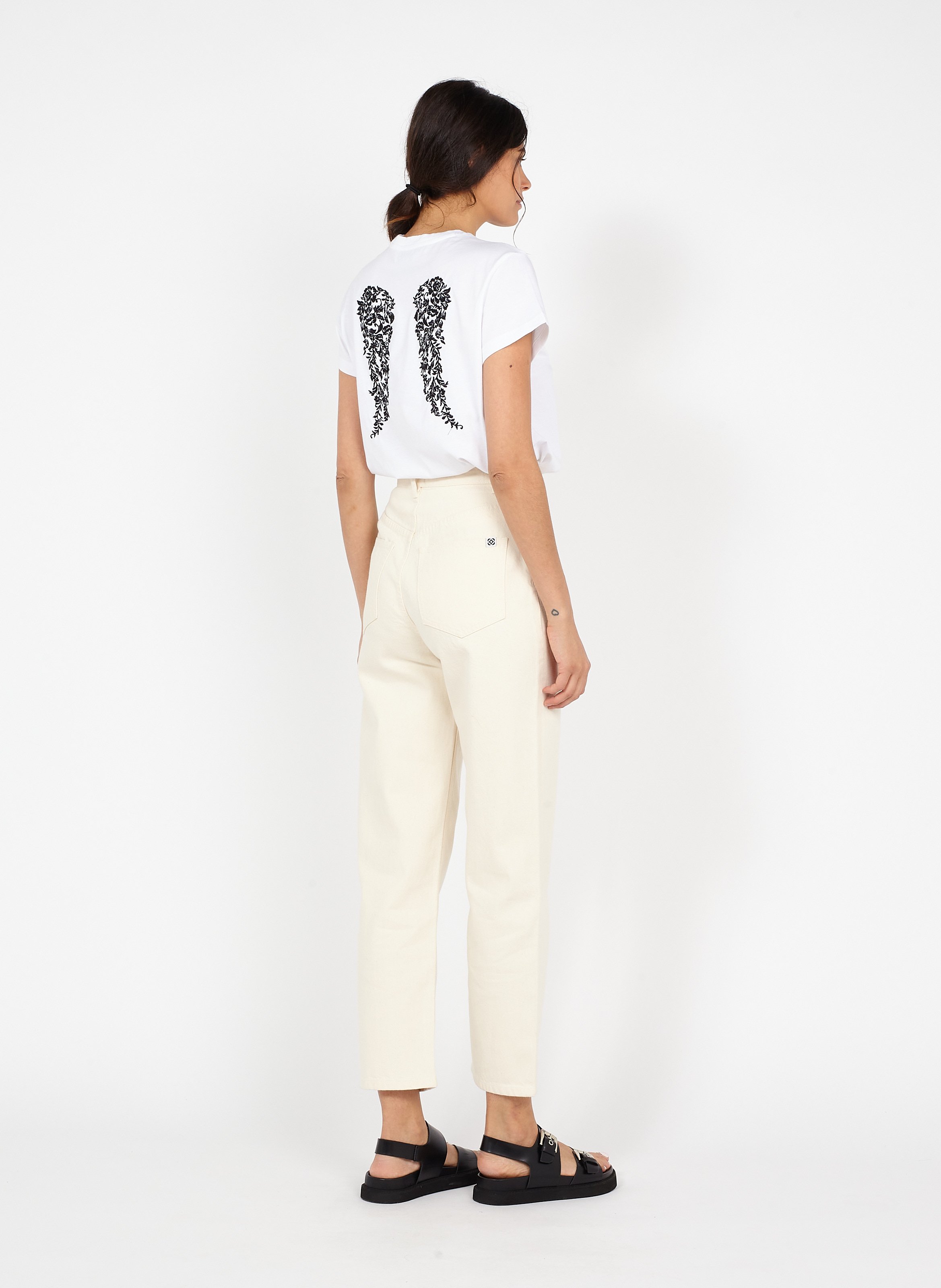 Sale Round-neck Embroidered Cotton T 
