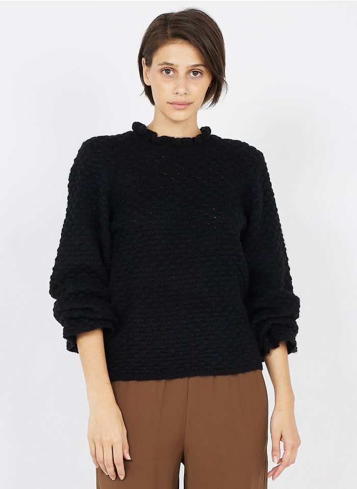 BERENICE Black Round-neck knit sweater