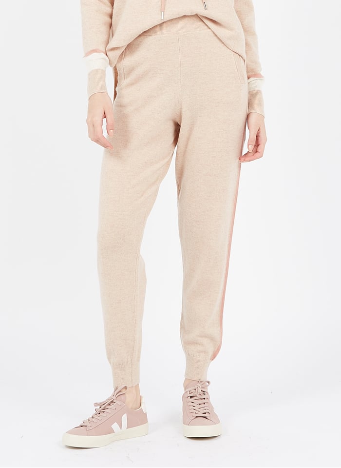 Wool Track Pants Women's Wool And Cashmere Track Pants Heather Sand Berenice - Women Place Des Tendances