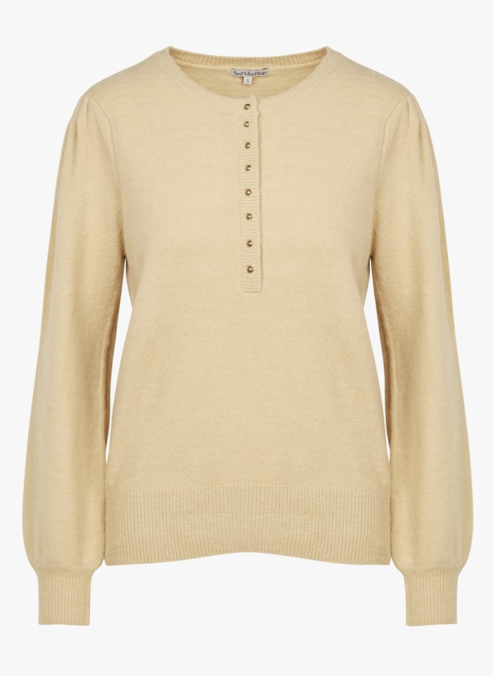 Mixed Knit Round Neck Sweater Camel Best Mountain Women Place Des Tendances Mixed Knit Round Neck Sweater Camel Best Mountain Women Place Des Tendances
