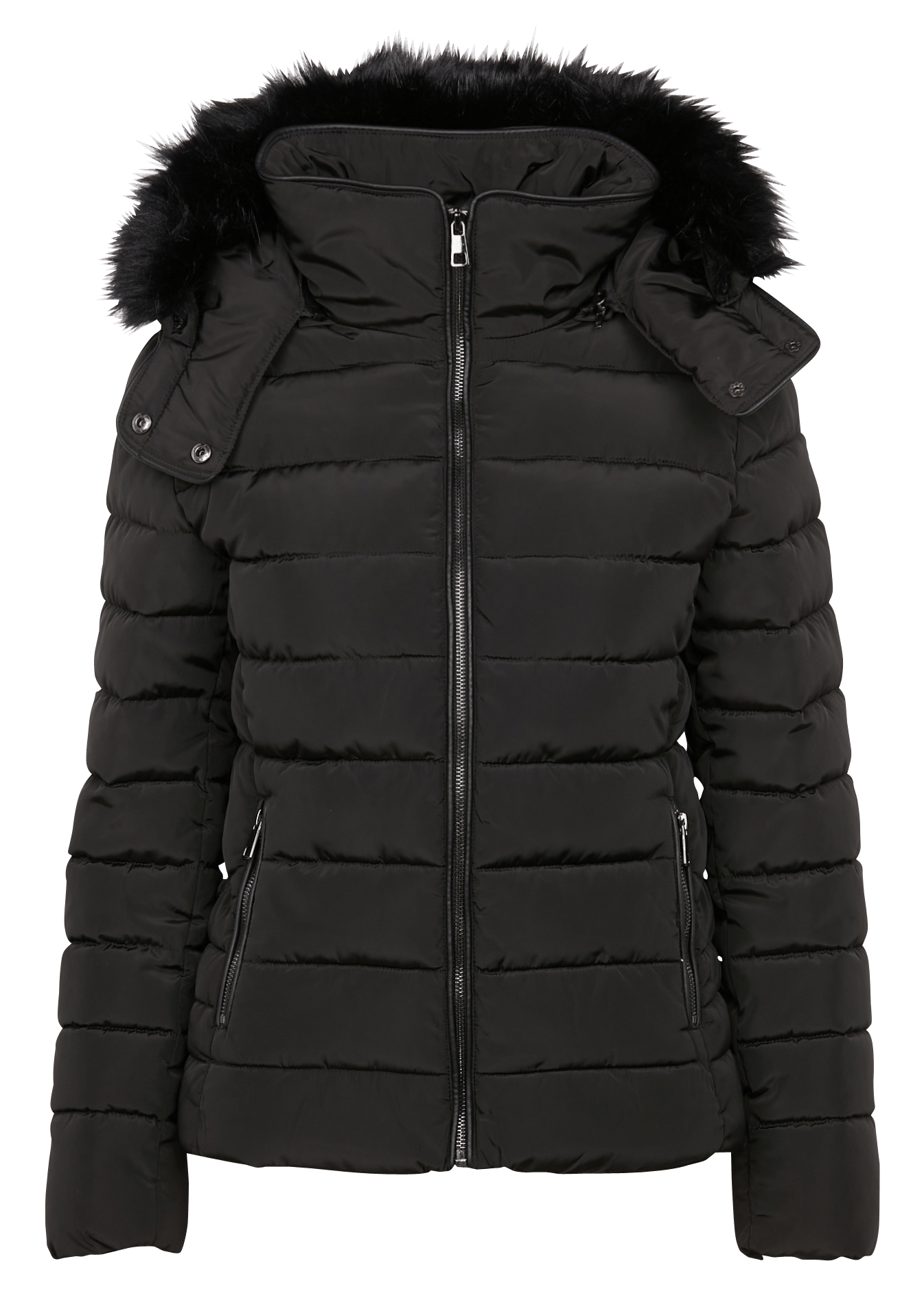 womens padded parka with fur hood