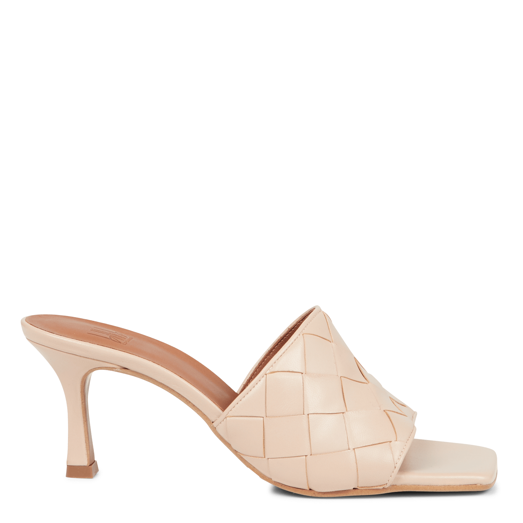 Sale Heeled Leather Mules Beige Nappa 