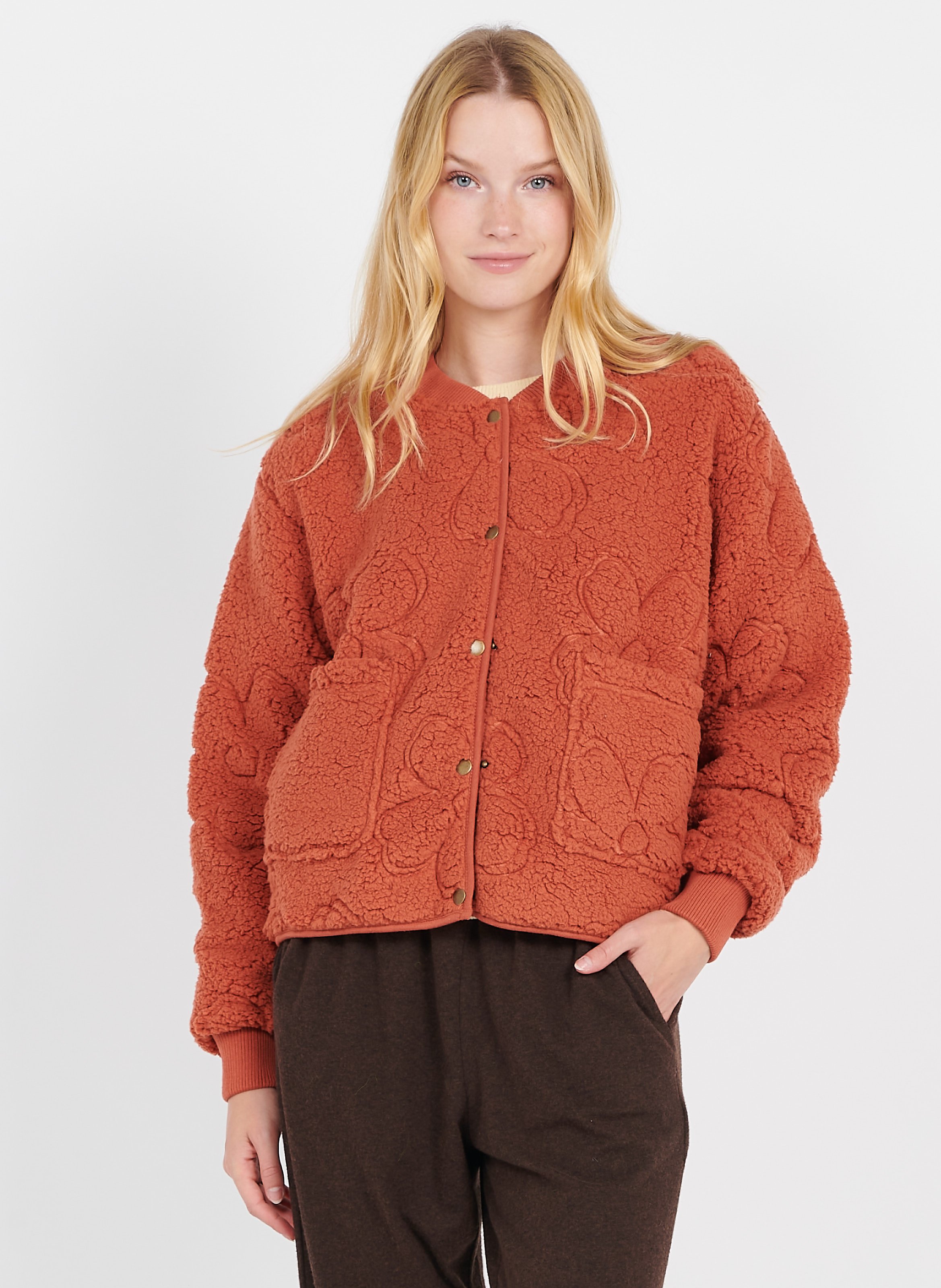 Round-neck Sweatshirt Fabric Cardigan 