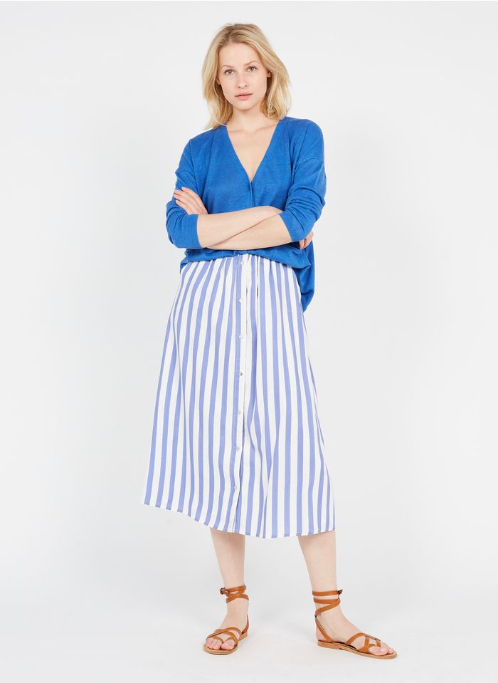 BIZANCE PARIS Blue Striped midi skirt