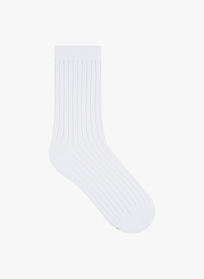 BLEUFORET White Mid-length cotton socks