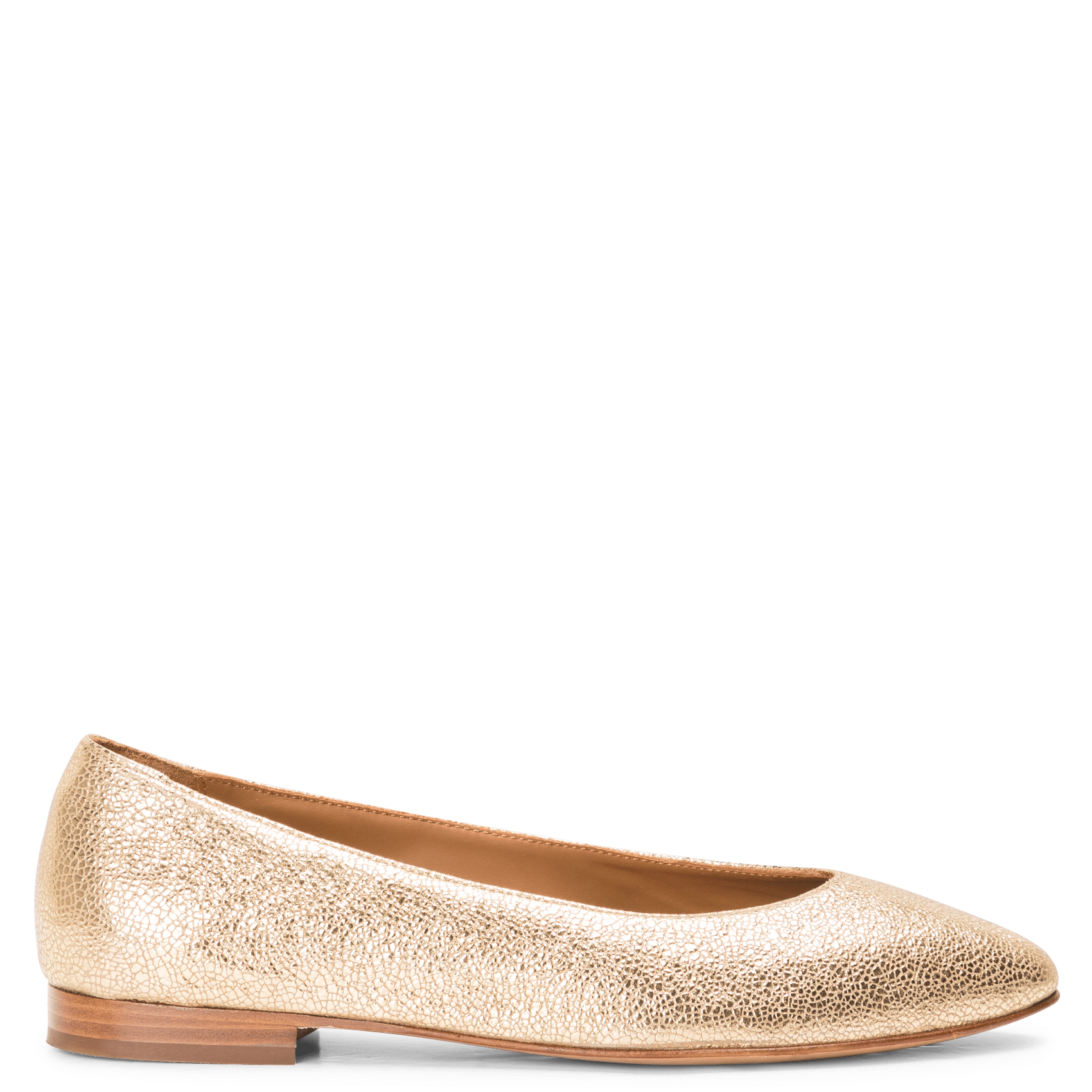 Sale Metallic Leather Ballet Pumps Gold 