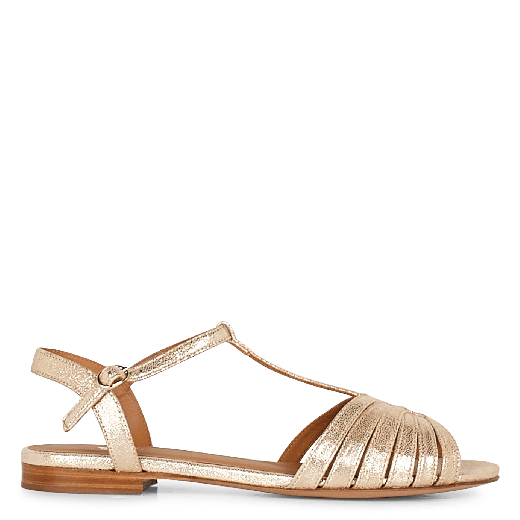 champagne colored flat sandals