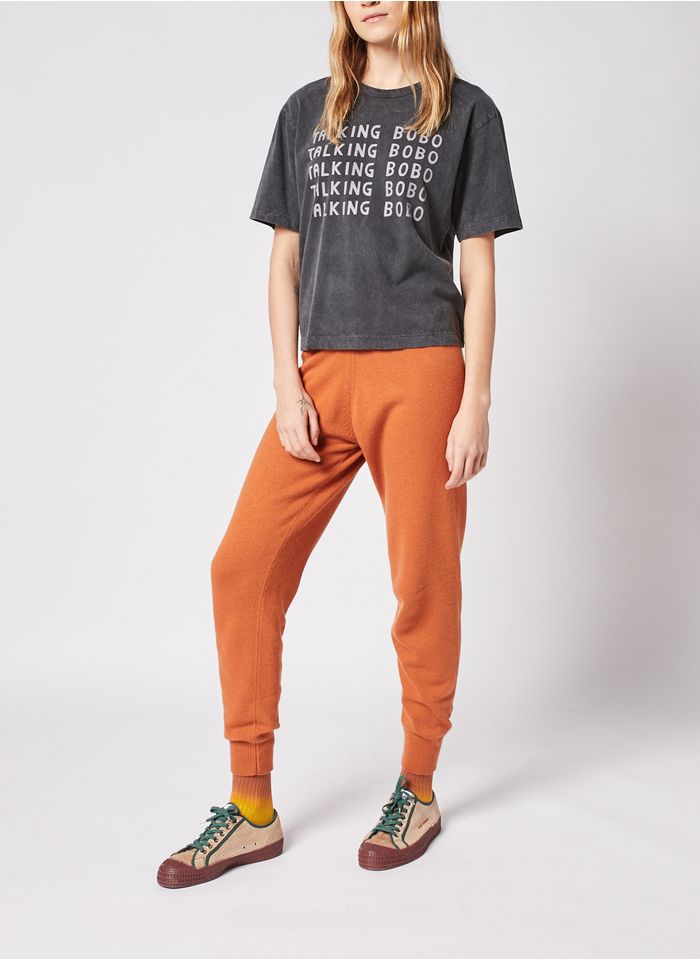 BOBO CHOSES Orange Mixed-knit track pants
