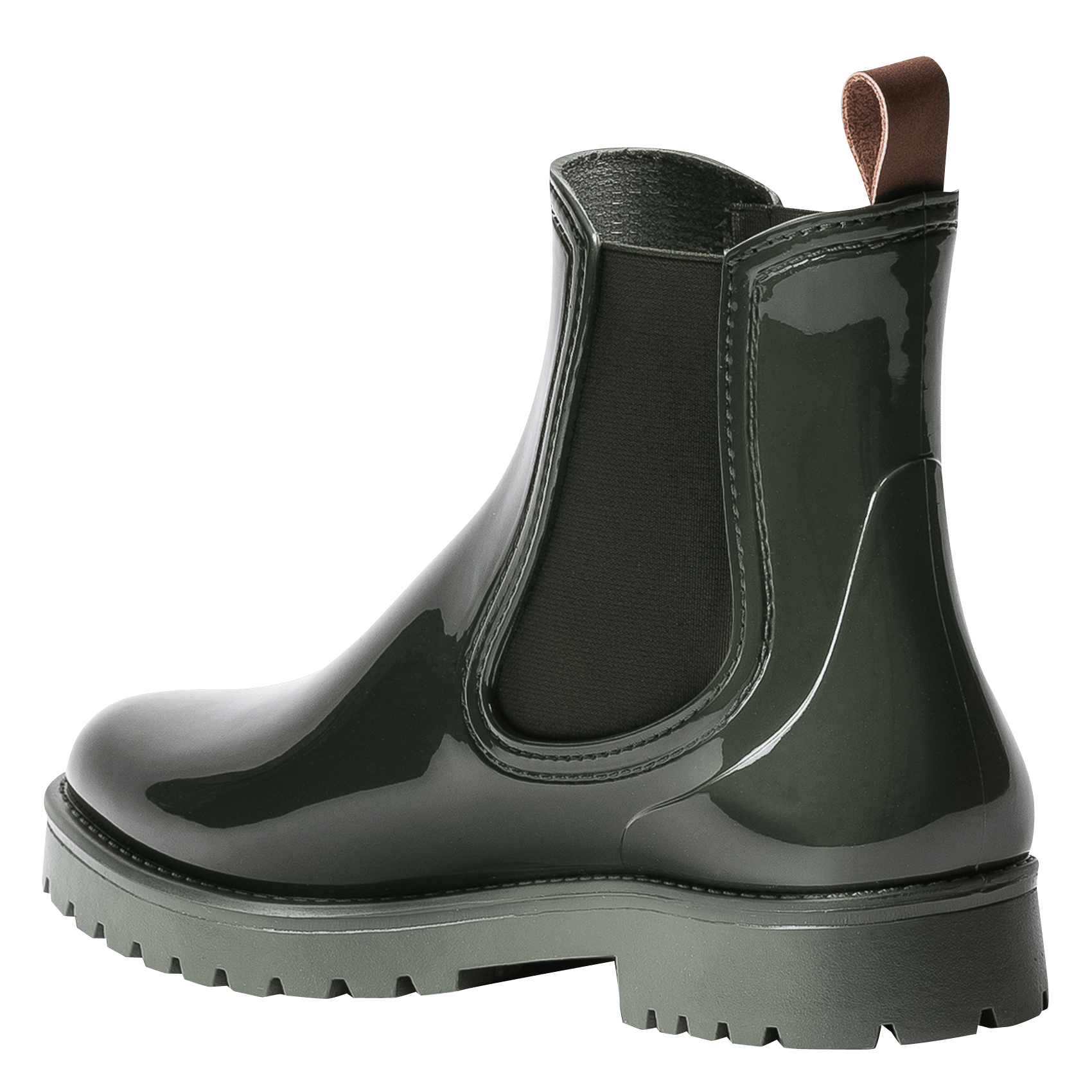 green ankle rain boots
