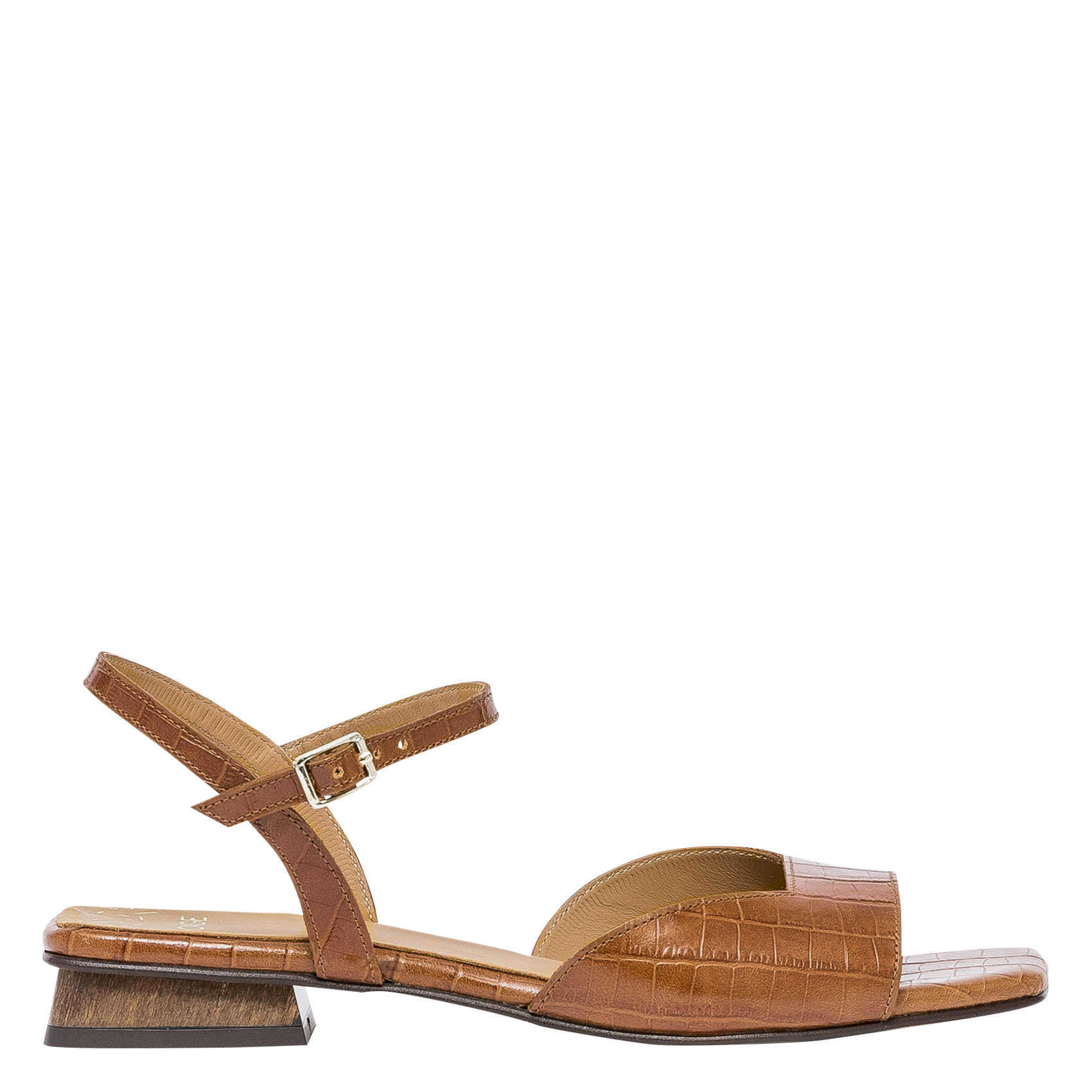 brown crocodile sandals