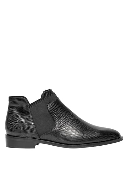 Karlina Smooth Leather Low Boots With Glittery Elasticated Inserts