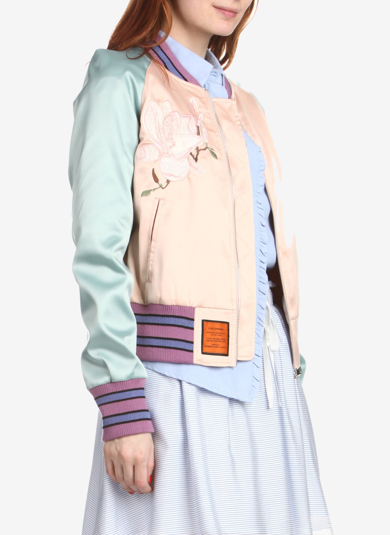 floral embroidered bomber jacket