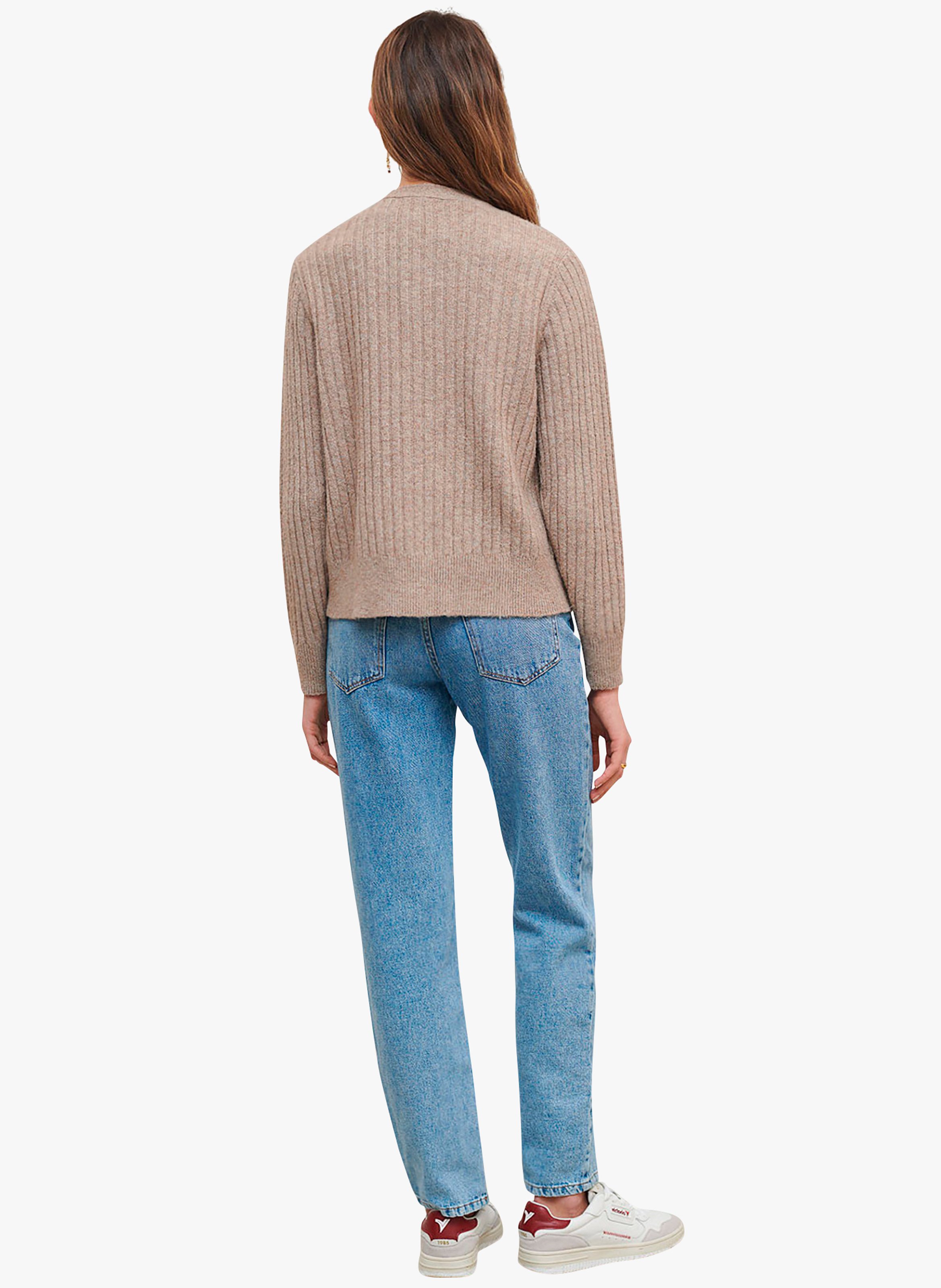 Olivia Ribbed-knit Buttoned Cardigan 