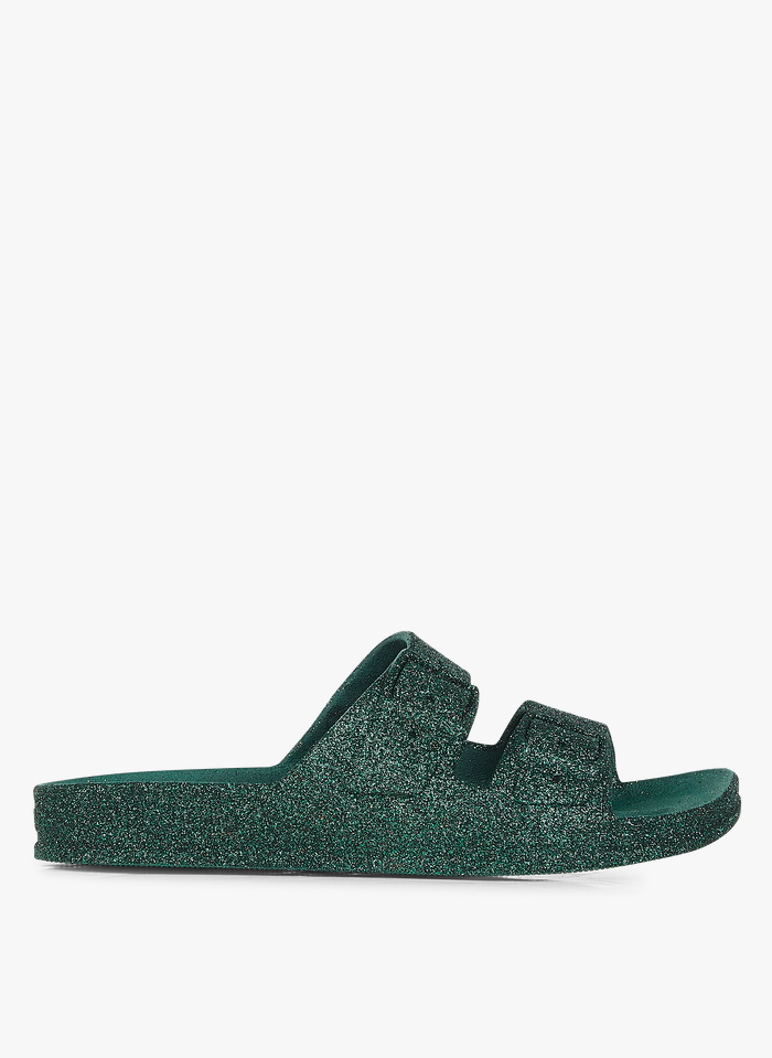 CACATOES DO BRASIL Green Sparkly mules