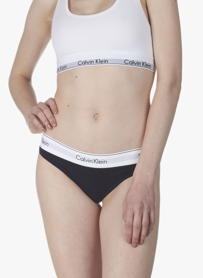 Calvin Klein Underwear Women's Modern Cotton Bikini Panties, Black, X-Small  