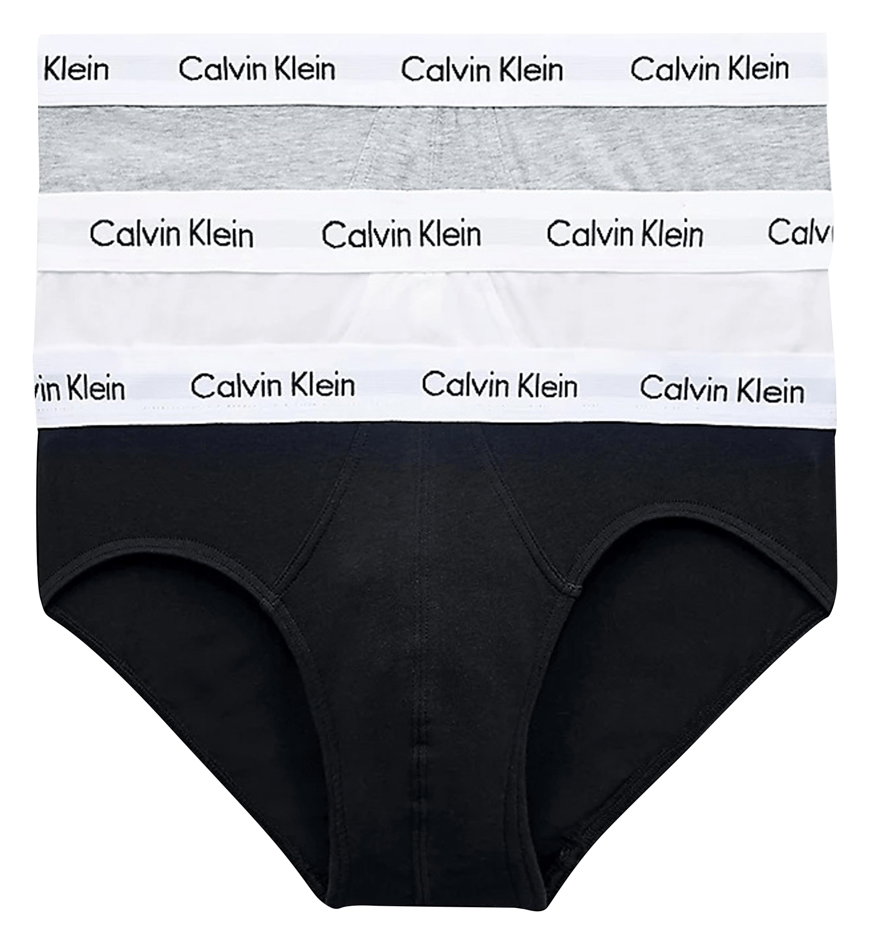 Pack Of Three Briefs Black/white/grey Heather Calvin Klein Underwear