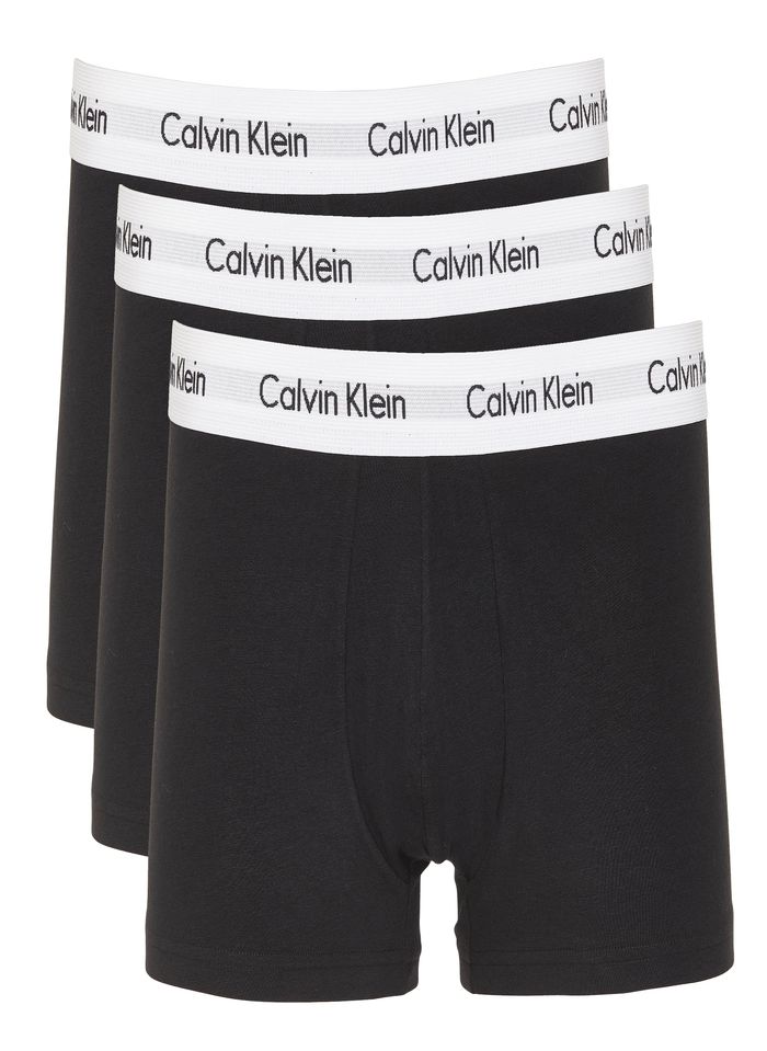 Pack Of Three Cotton Boxer Shorts Black Calvin Klein Underwear - Men |  Place des Tendances