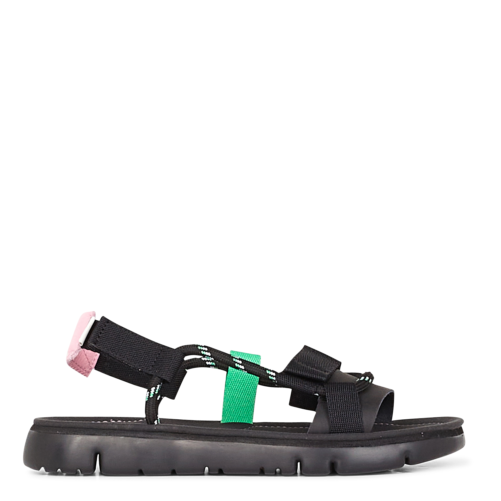 black camper sandals