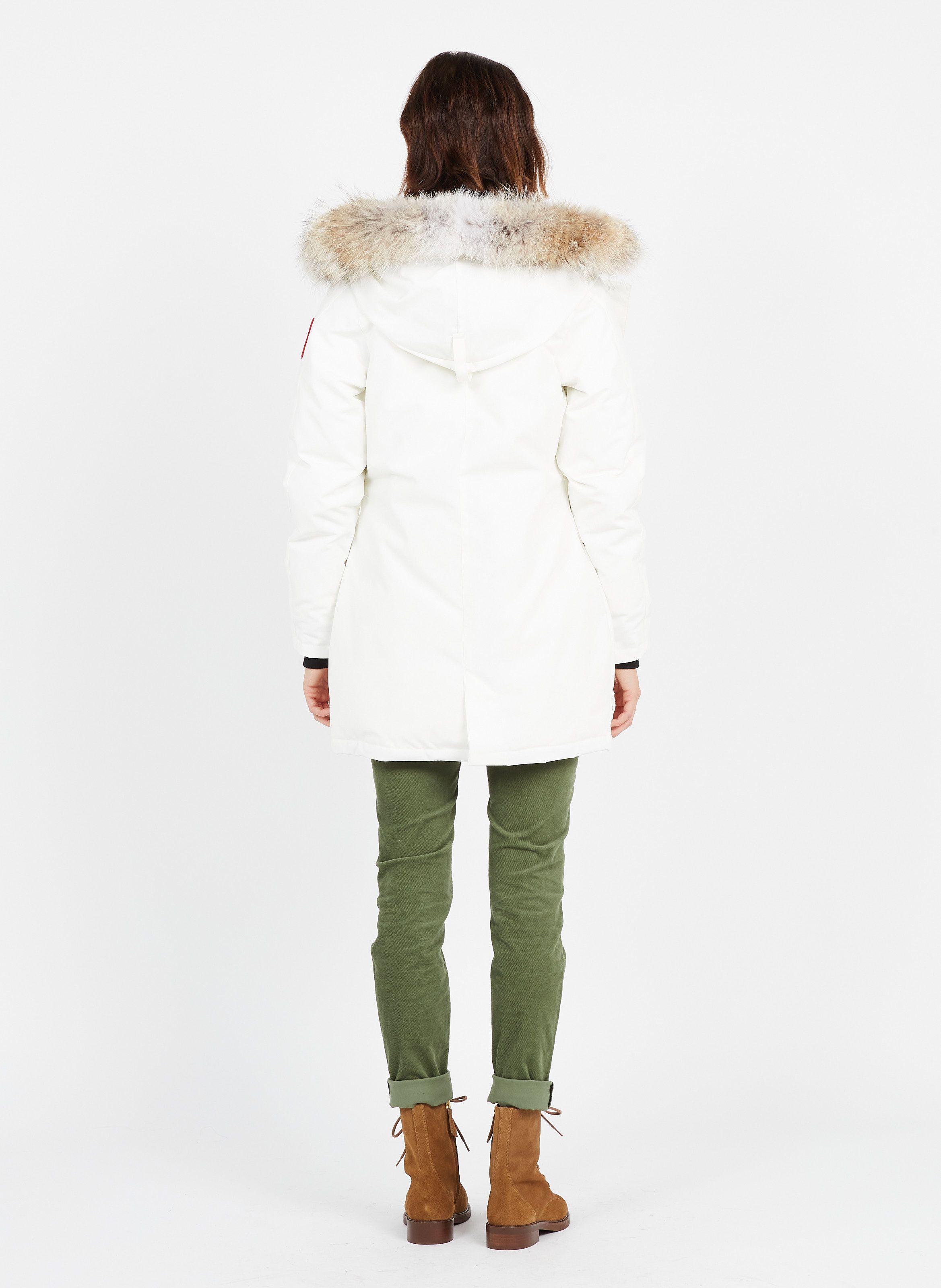 canada goose white fur hood