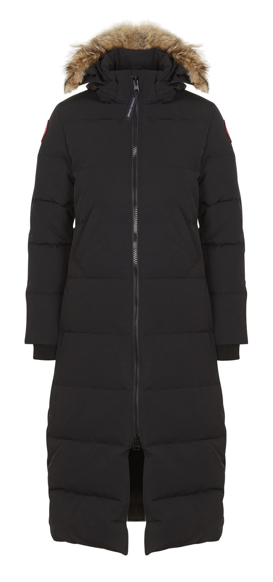 black padded long jacket