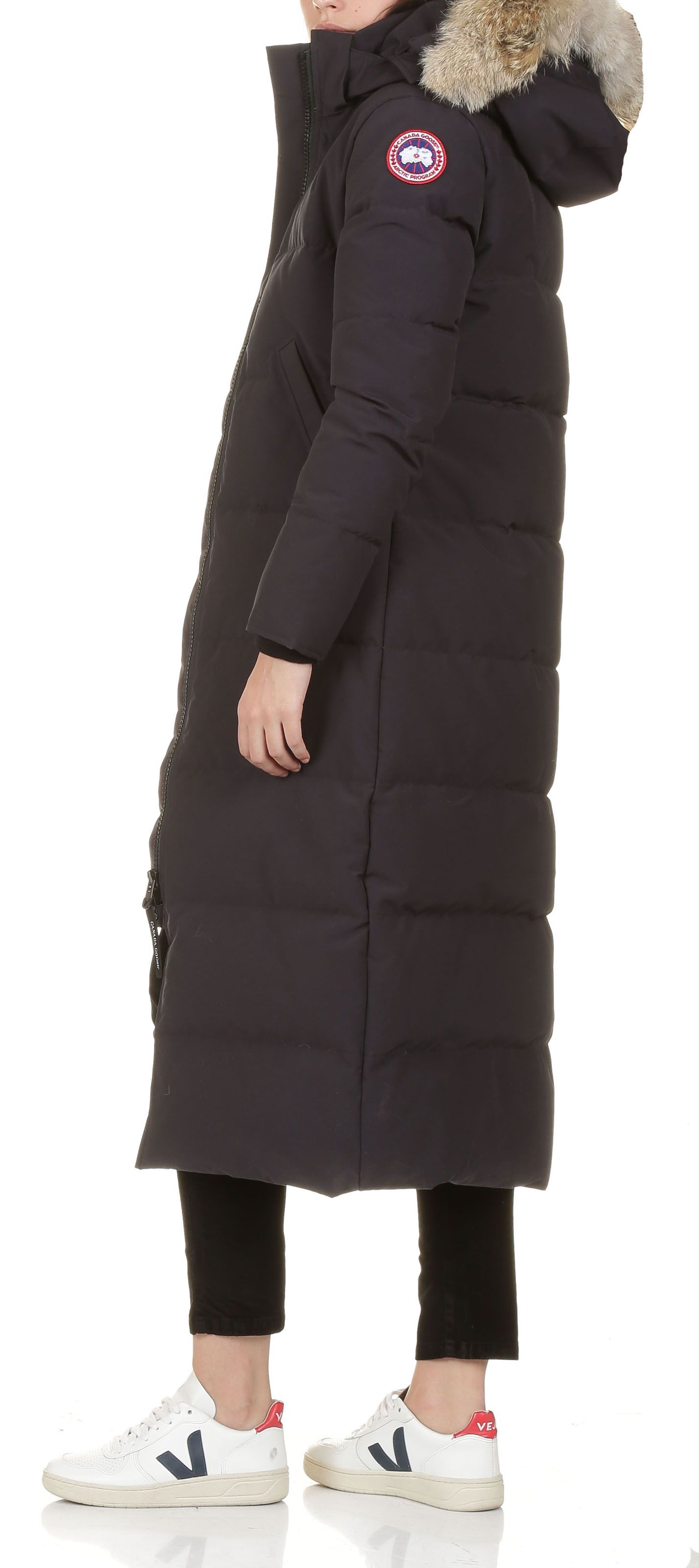 canada goose gilet with fur hood