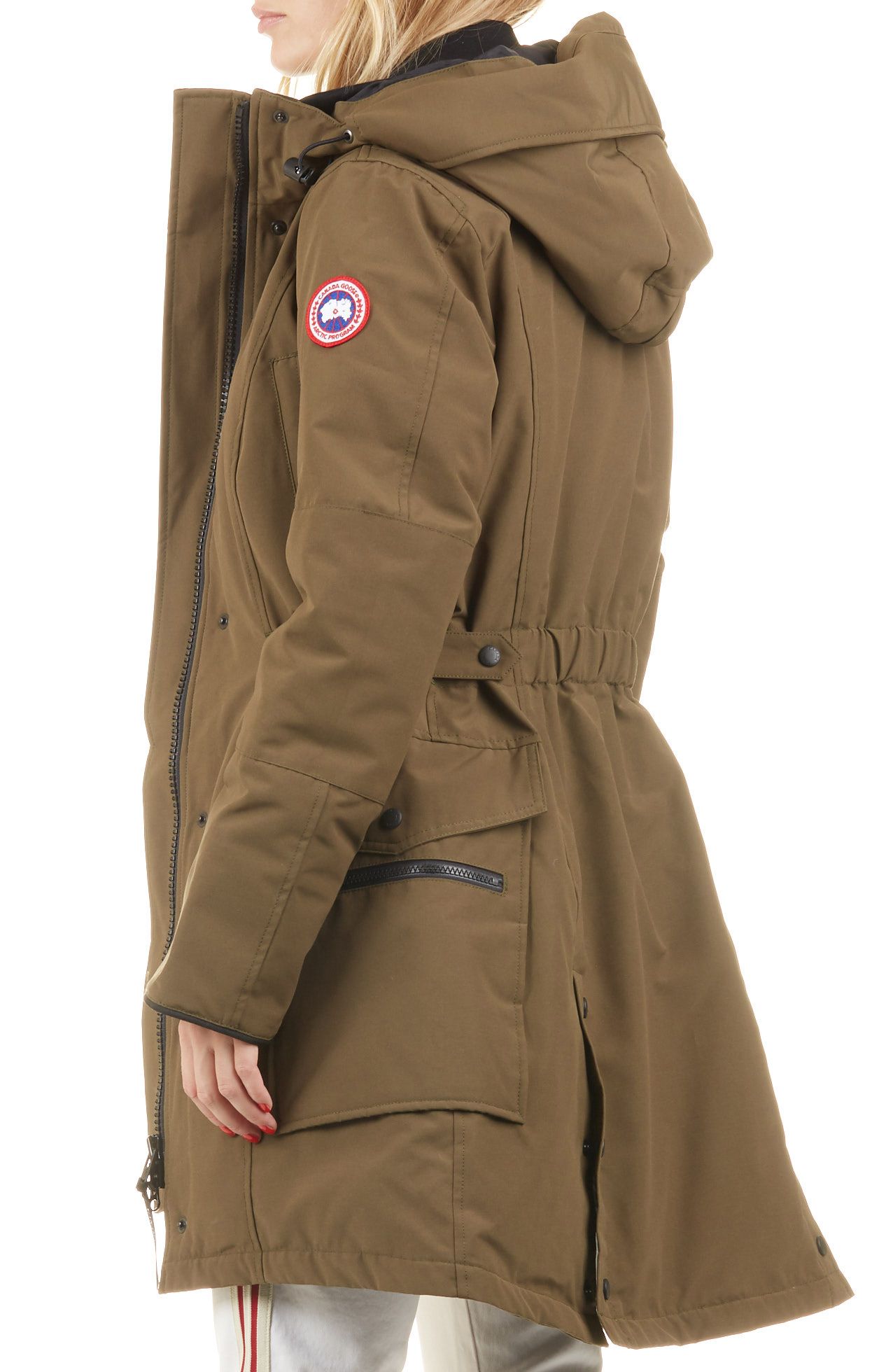 khaki hooded coat