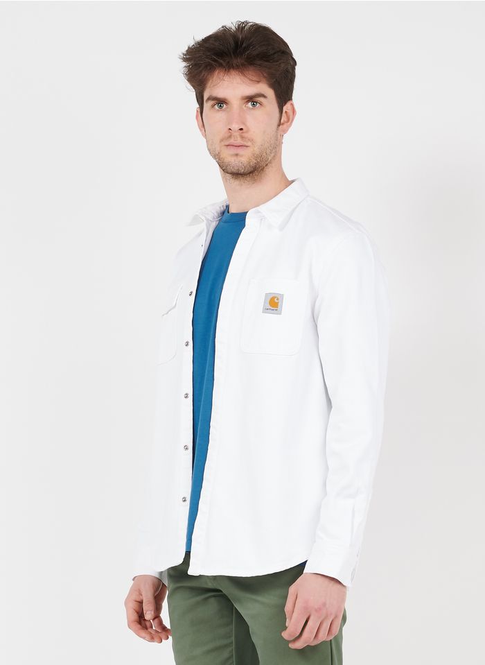 CARHARTT WIP White Organic cotton denim jacket with classic collar