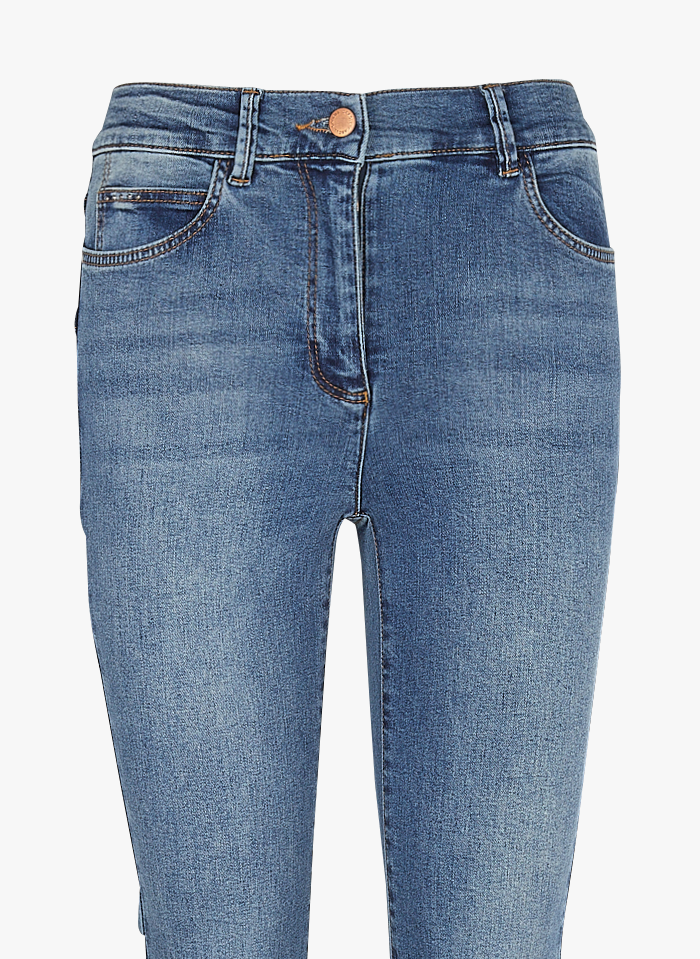 CAROLL Blue High-rise slim-fit cotton jeans