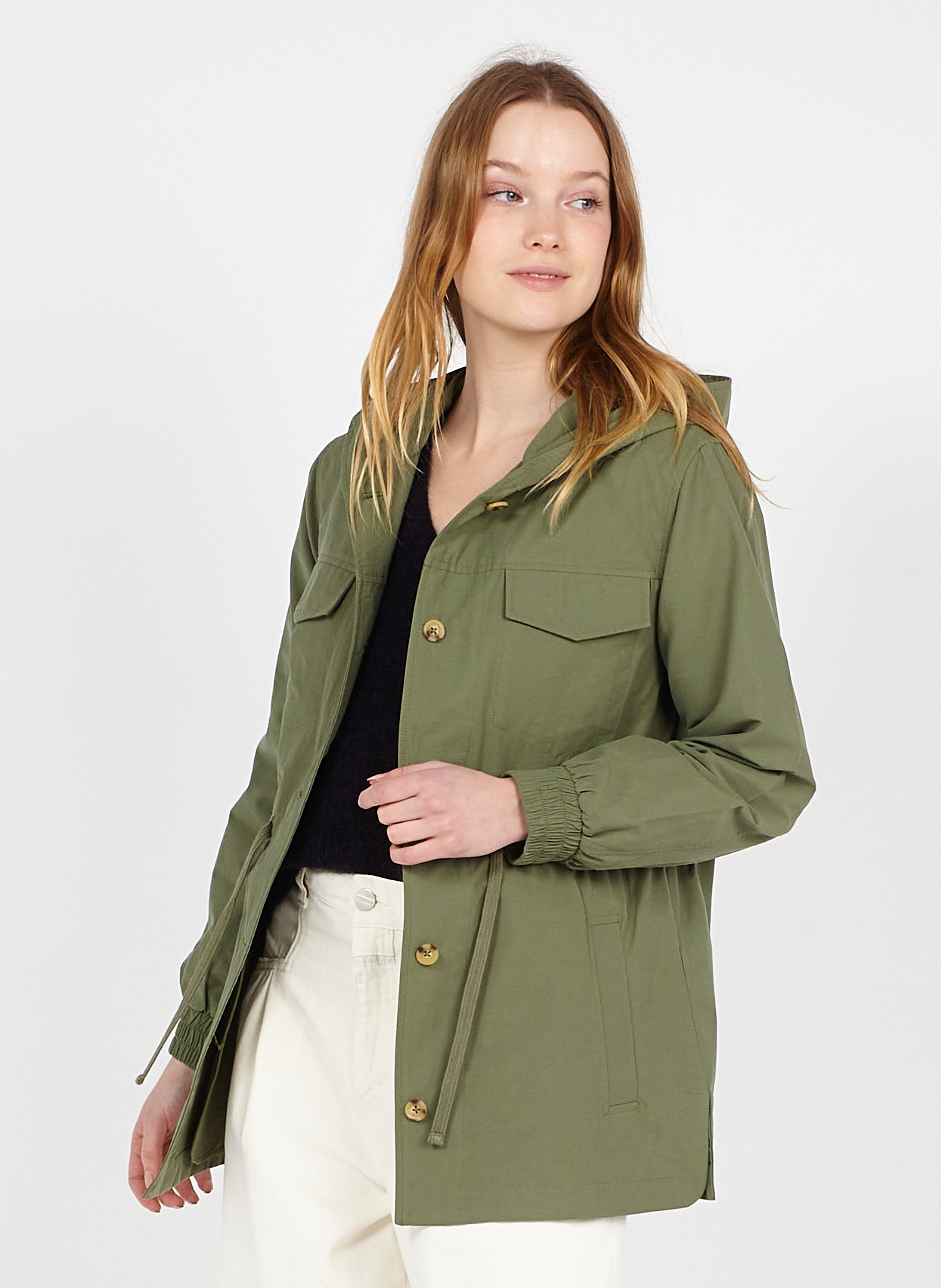 khaki lightweight parka