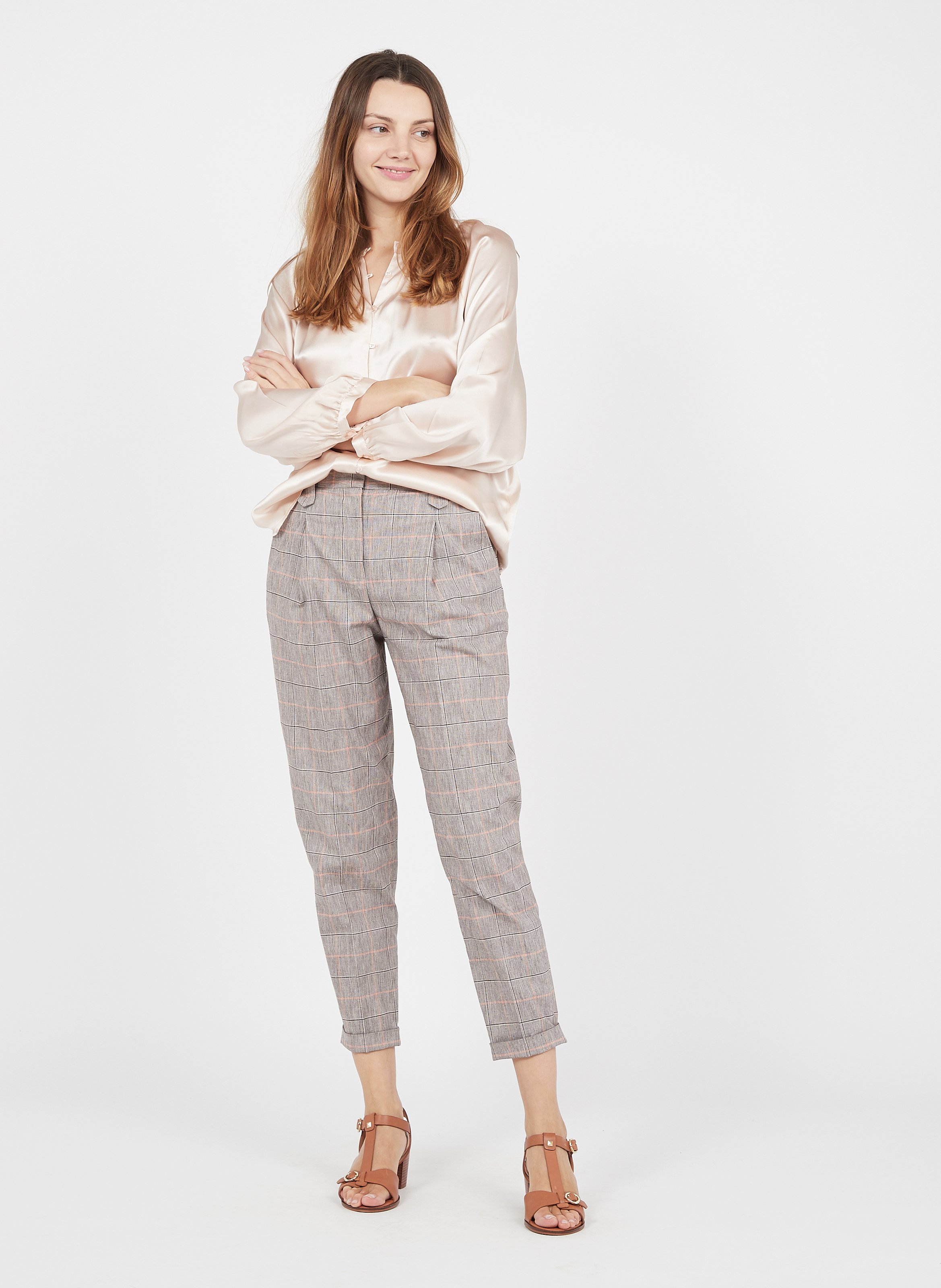 Cotton And Linen Tailored Pants Caramel Fantaisie Caroll - Women | Place  des Tendances