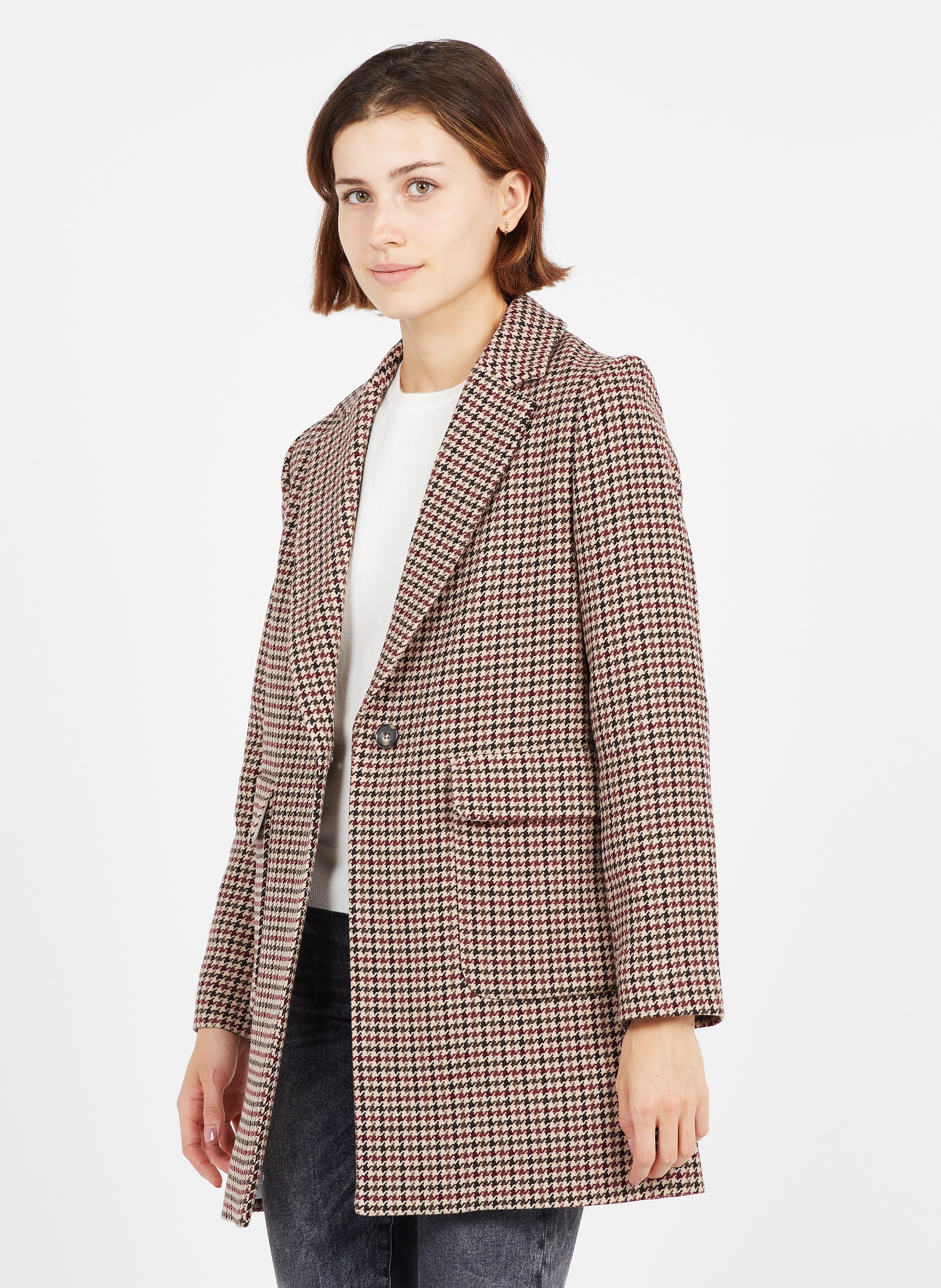 houndstooth coat womens