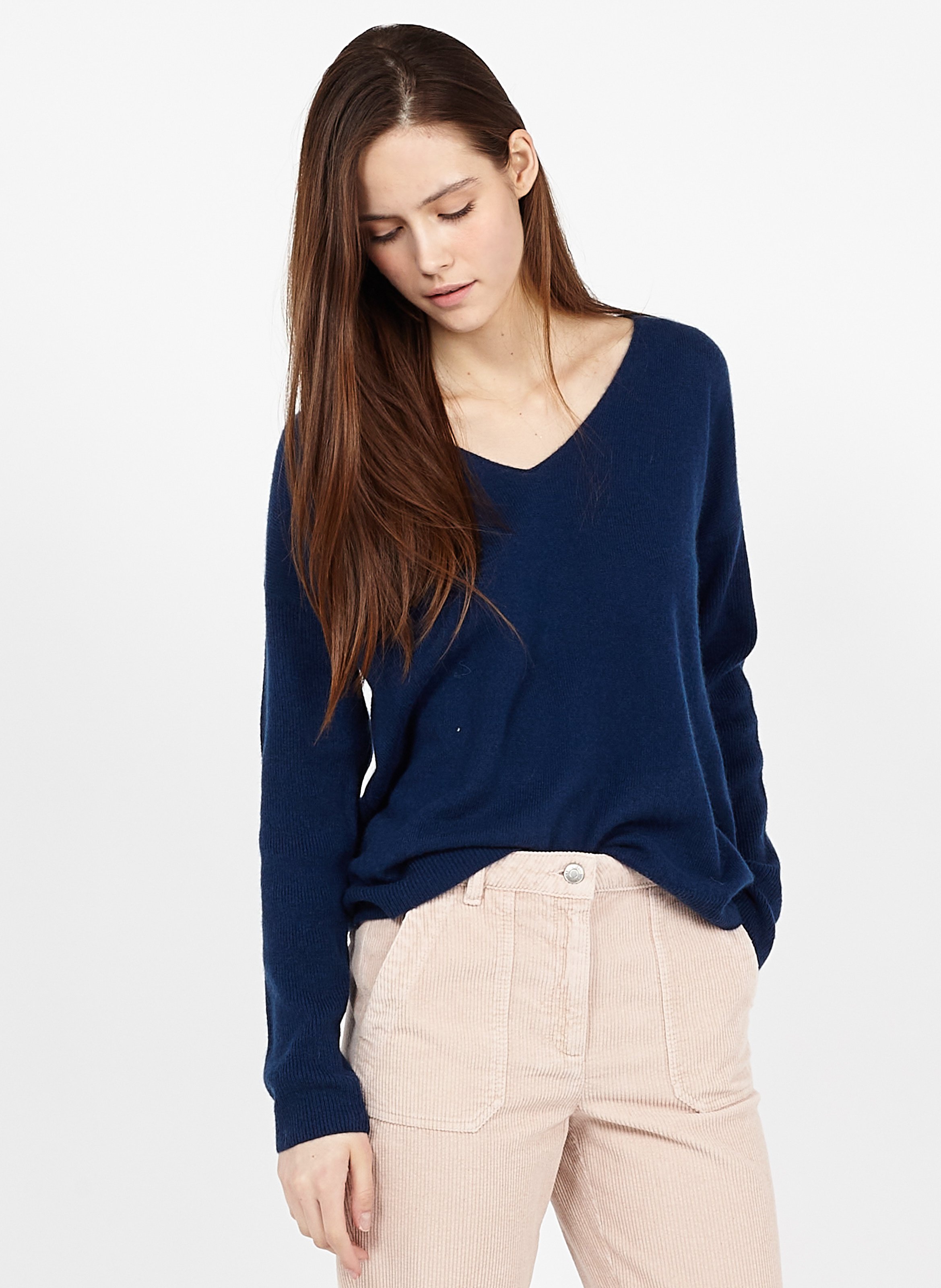 dark blue cashmere sweater