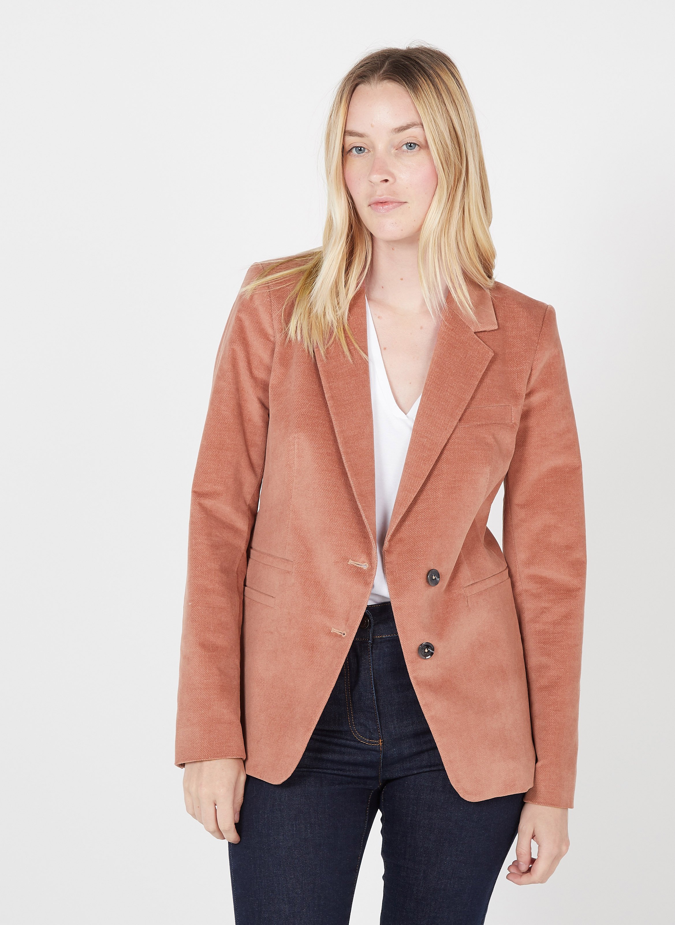 blush velvet jacket