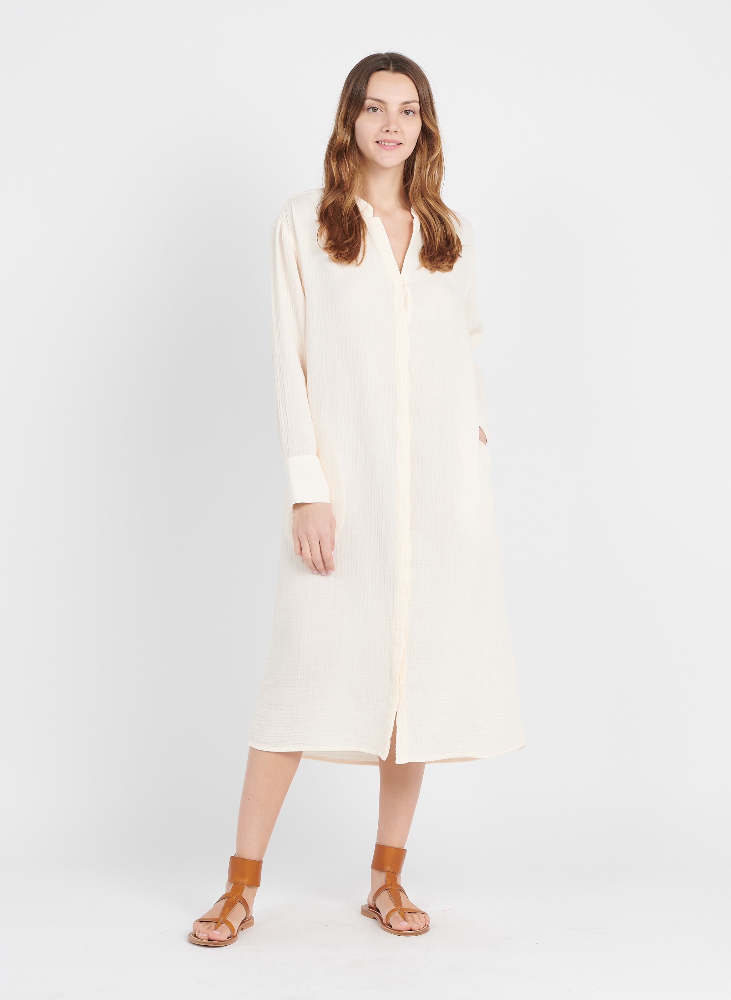 womens white gauze dress