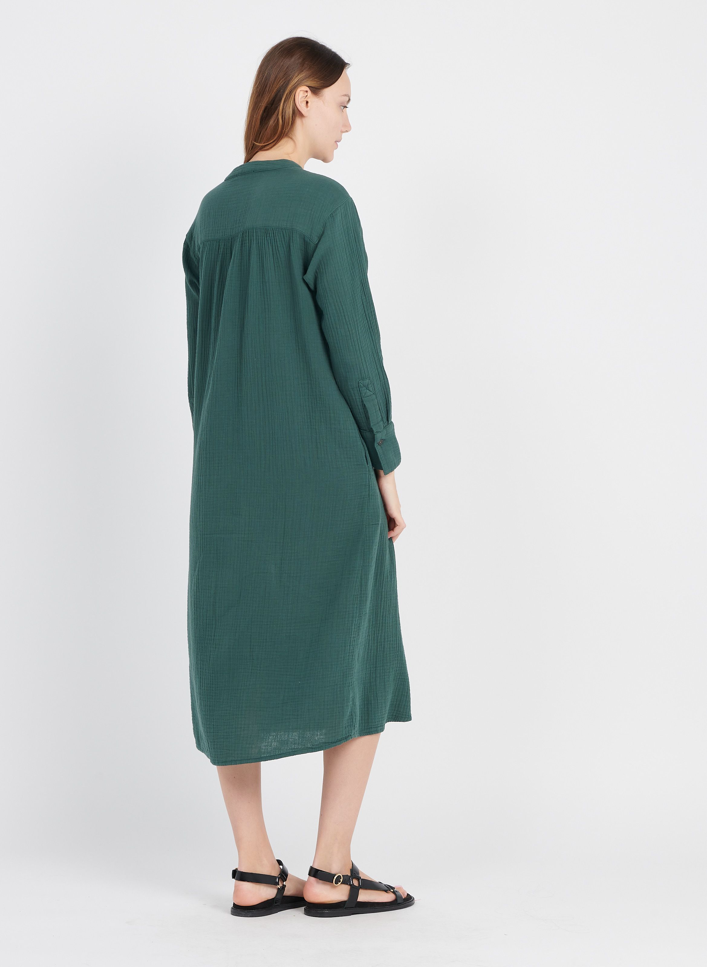 green gauze dress