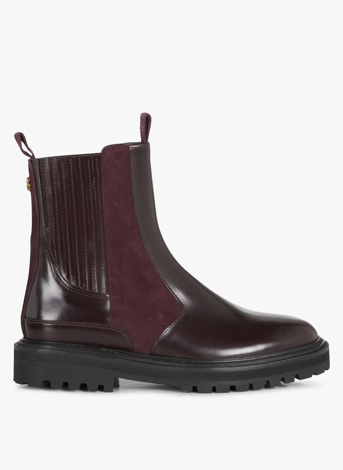 Burgundy mid calf boots hotsell