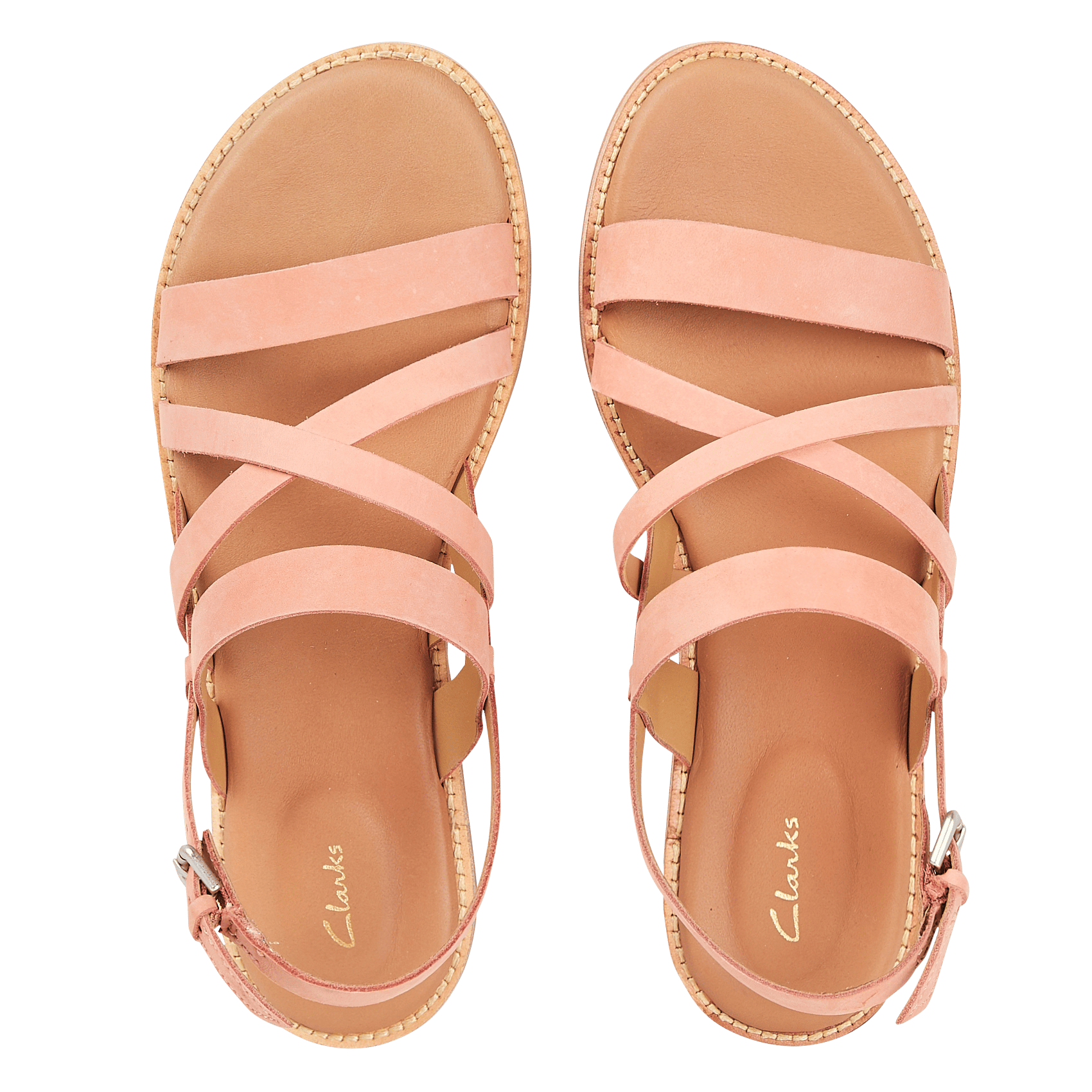 clarks flat leather sandals