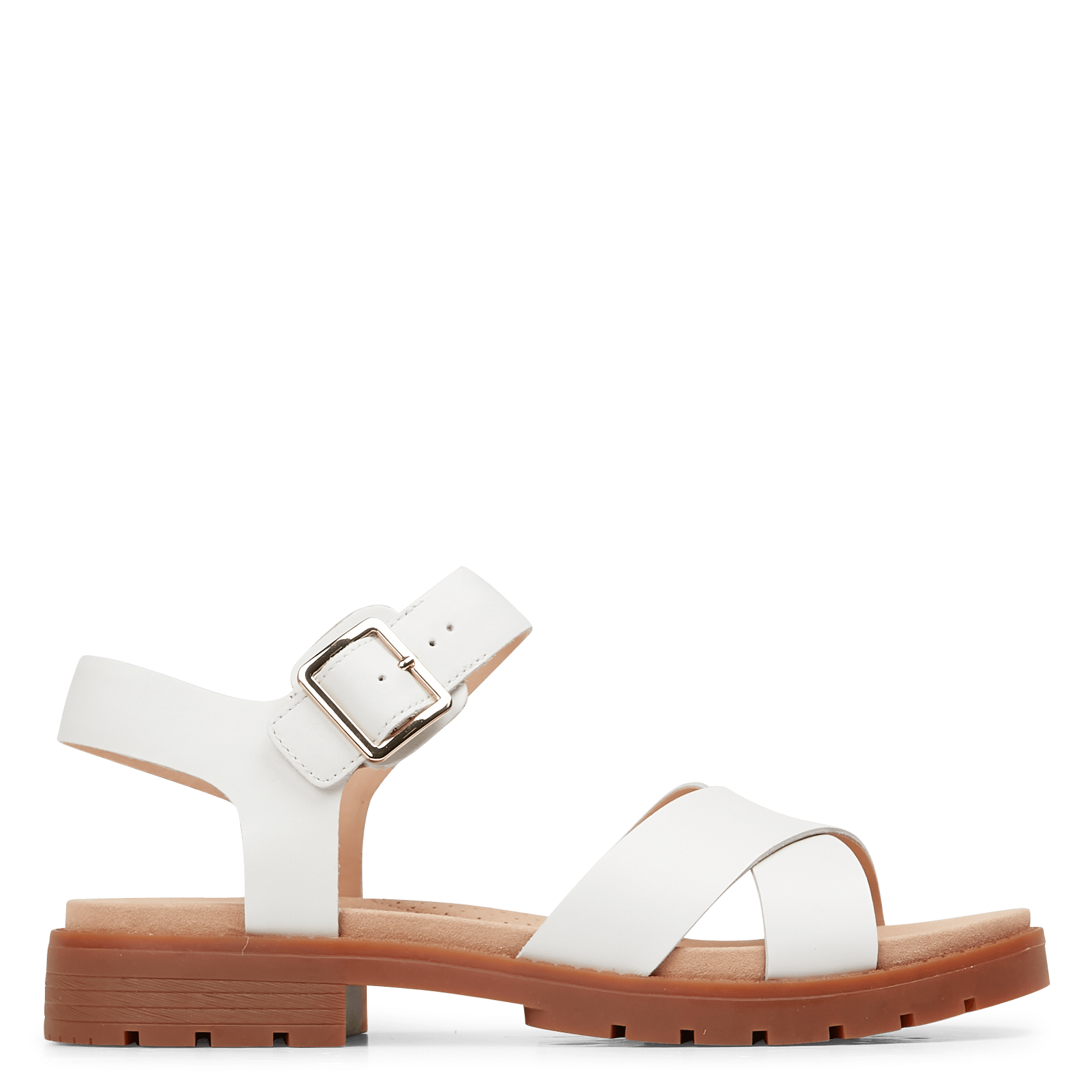 clarks white leather sandals