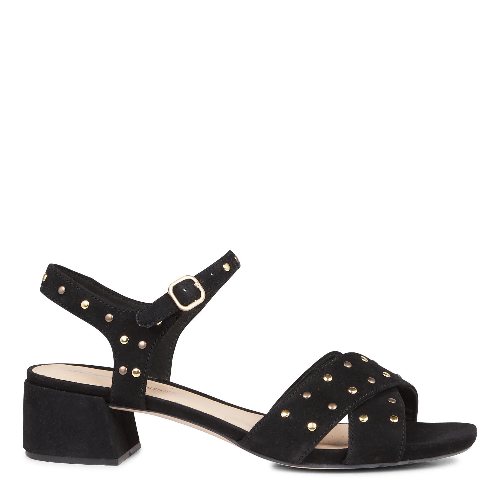 clarks black suede sandals