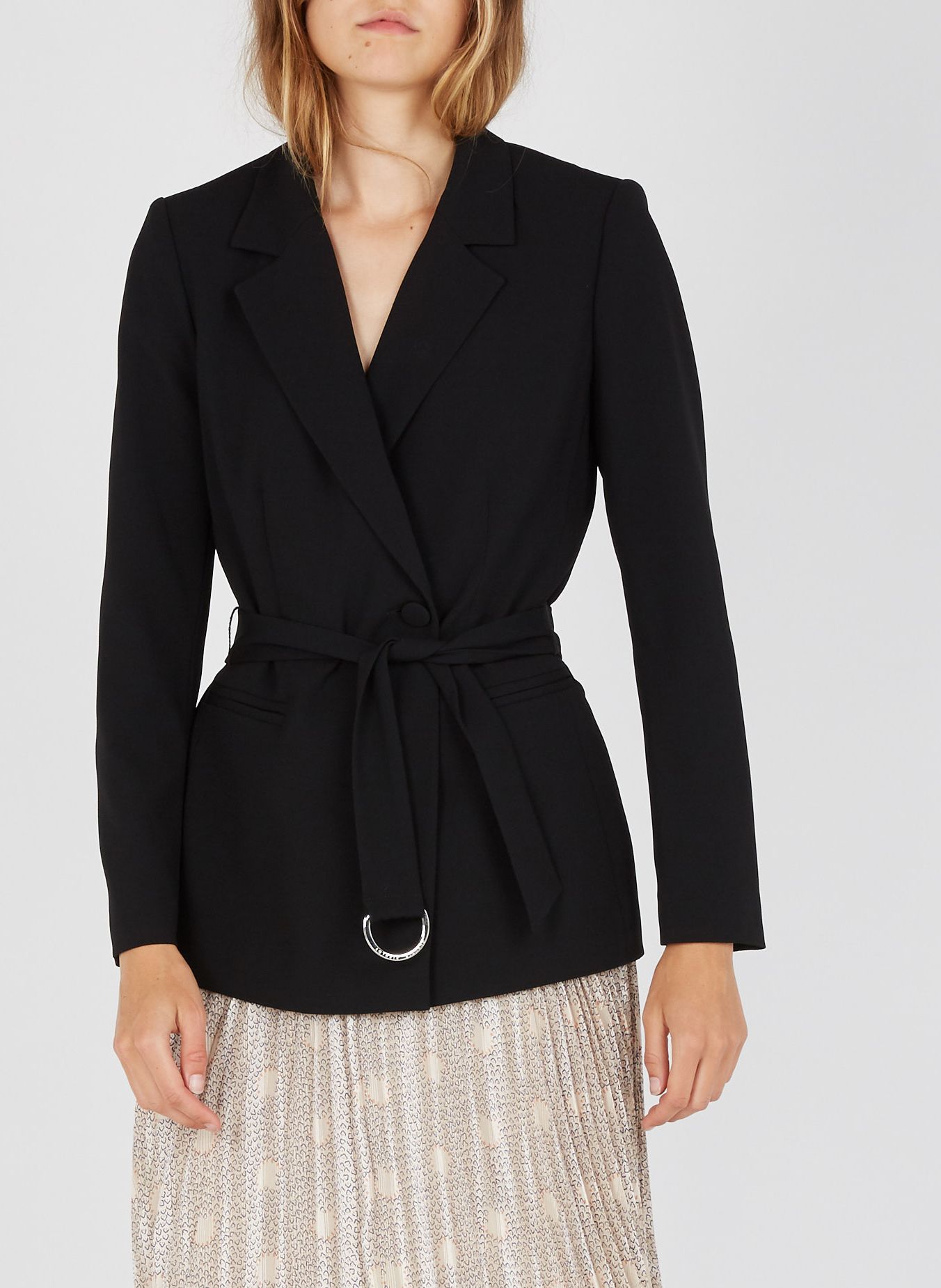 Black Fitted long sleeved tailored jacket