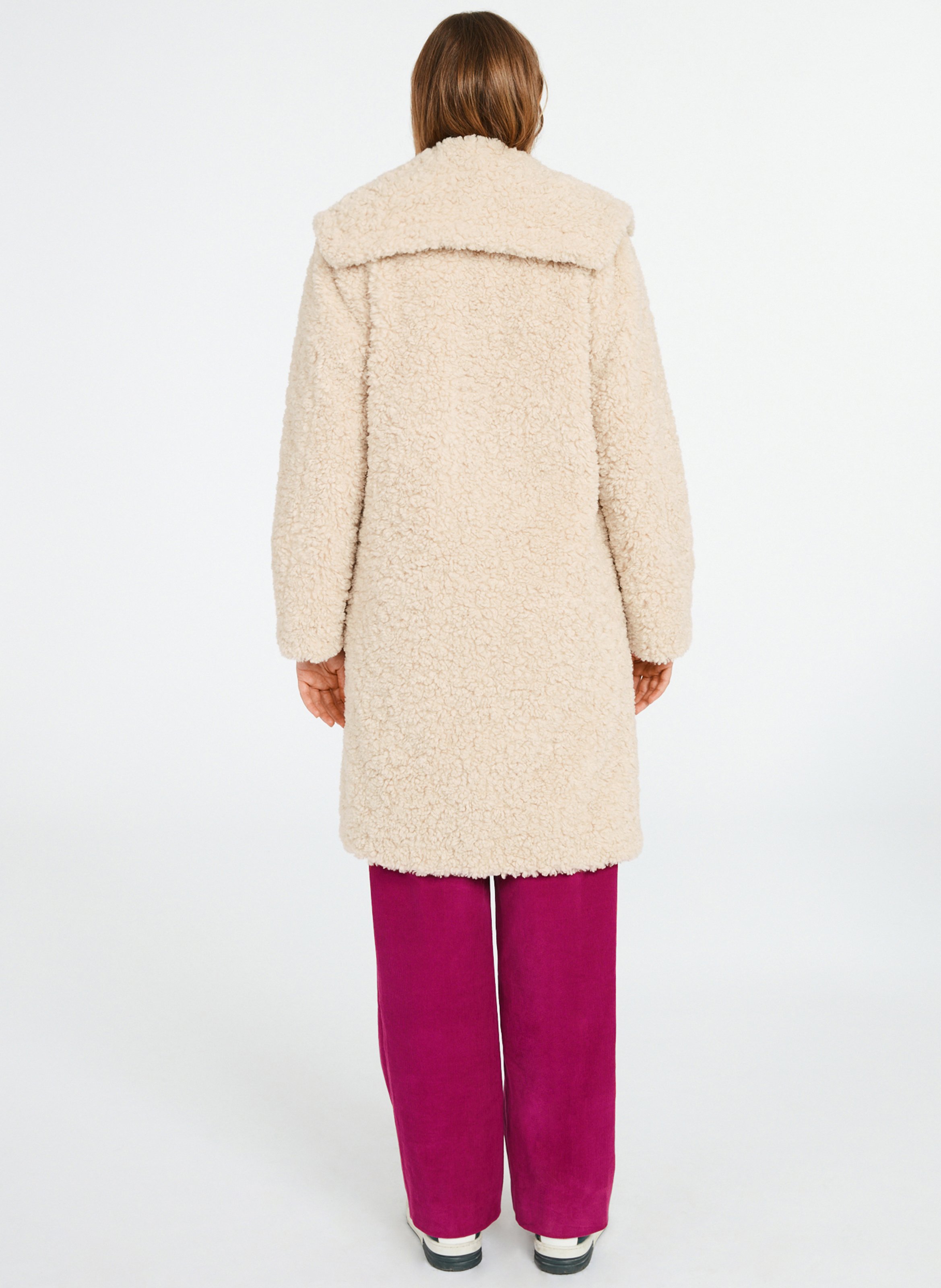 Faux Fur Coat Ecru Claudie Pierlot 