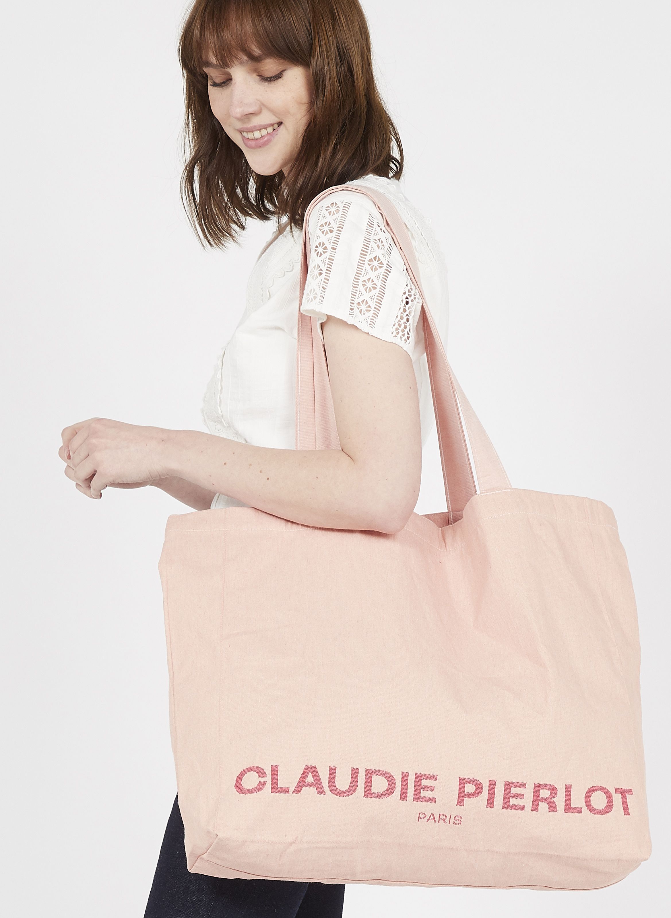 Pink Recycled cotton tote bag