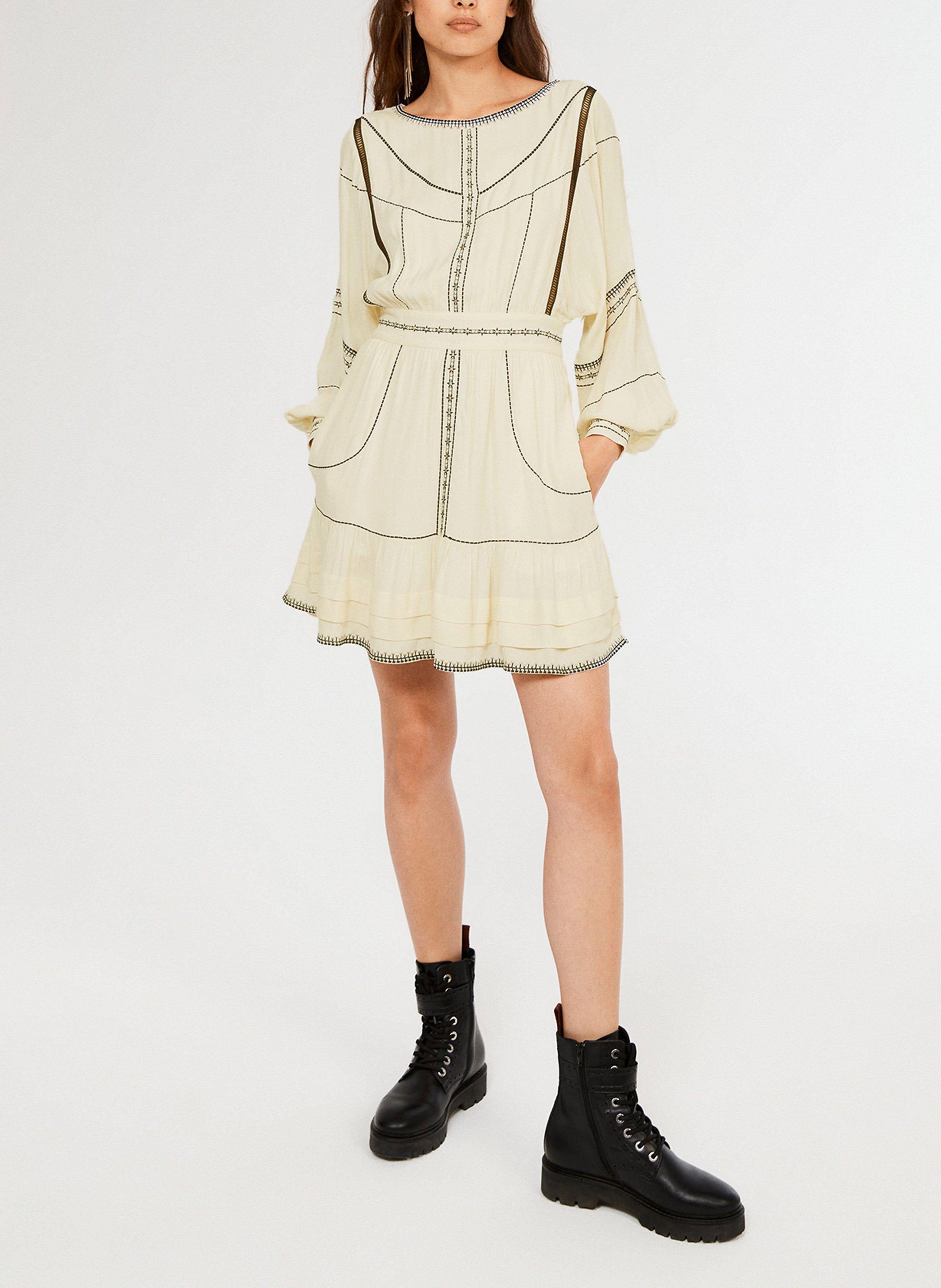 short embroidered dress