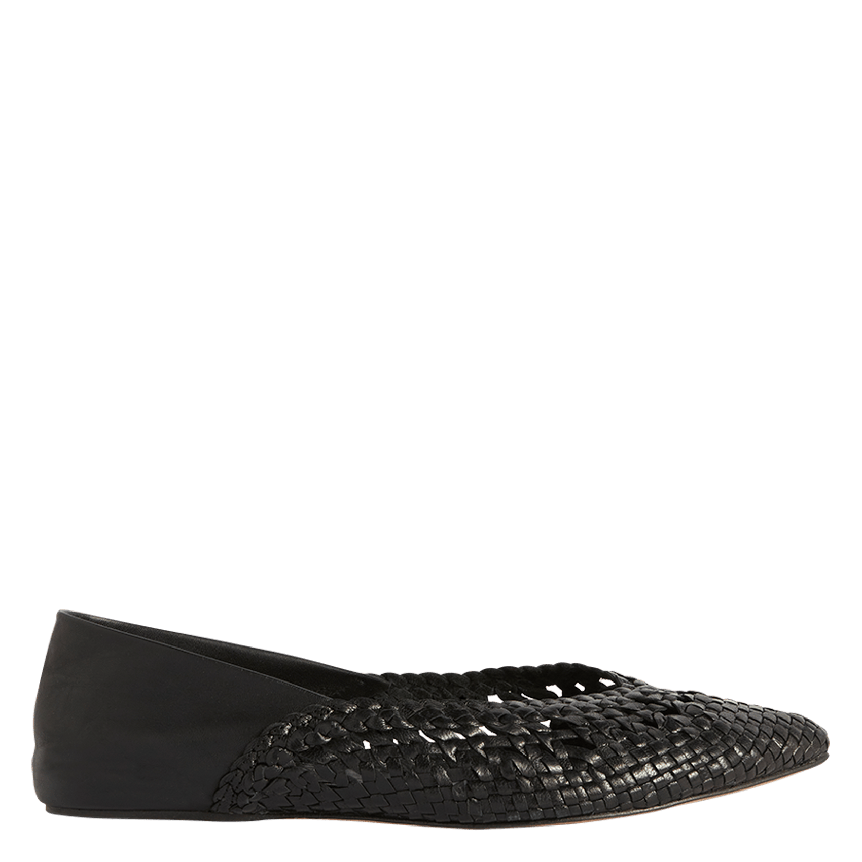 Sale Woven Leather Ballet Pumps Noir 