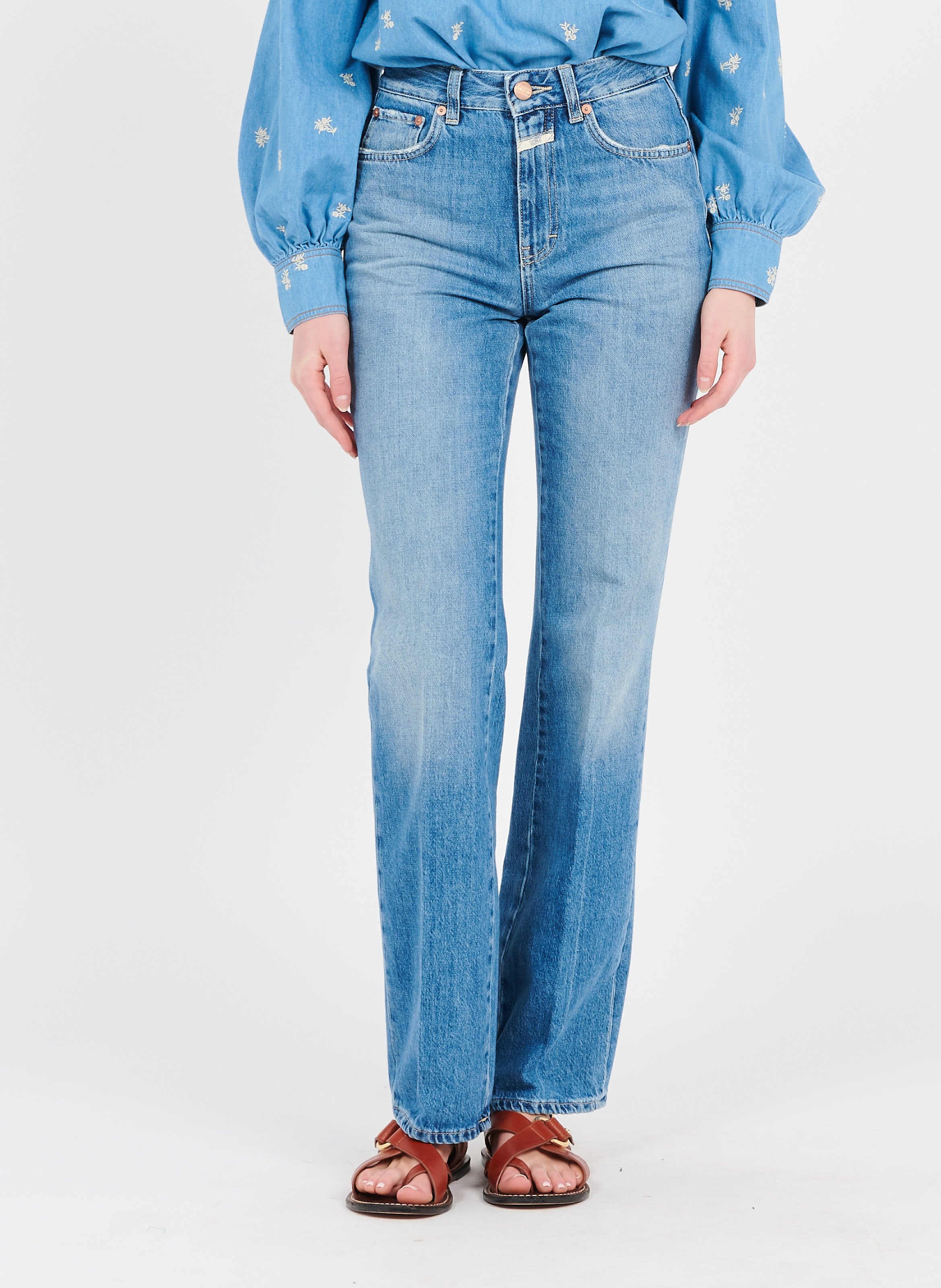 Sale High-rise Straight-leg Jeans Mid 