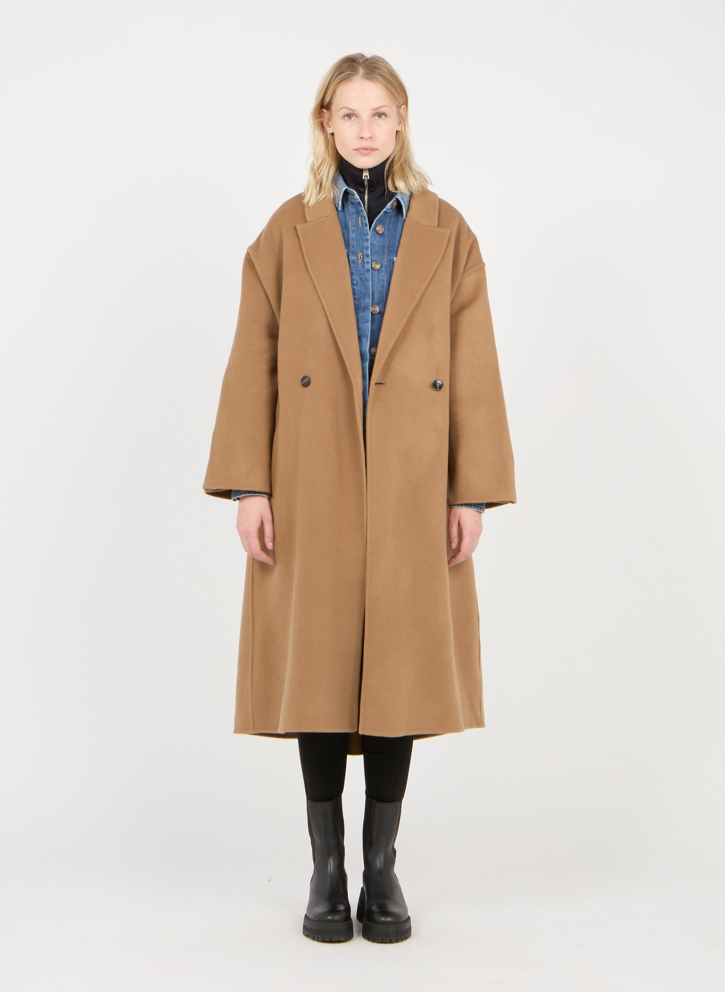 long tan wool coat