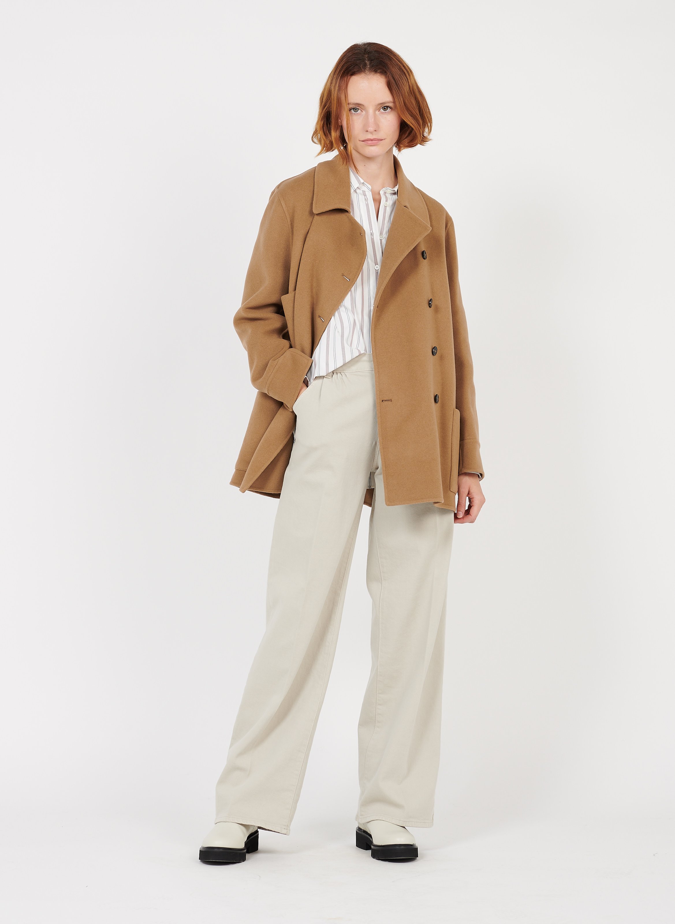 tan wool blend coat