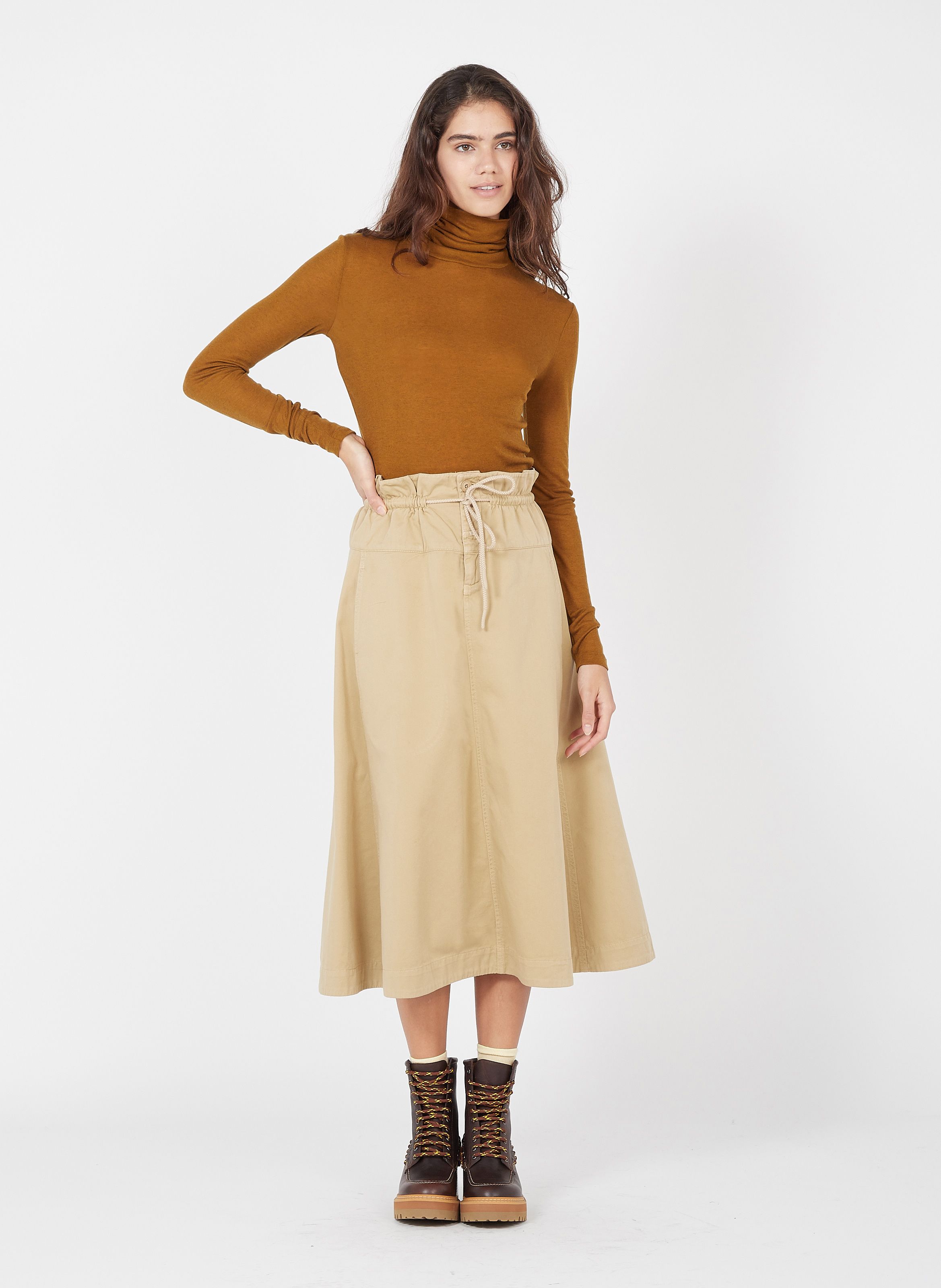 beige skirt with buttons